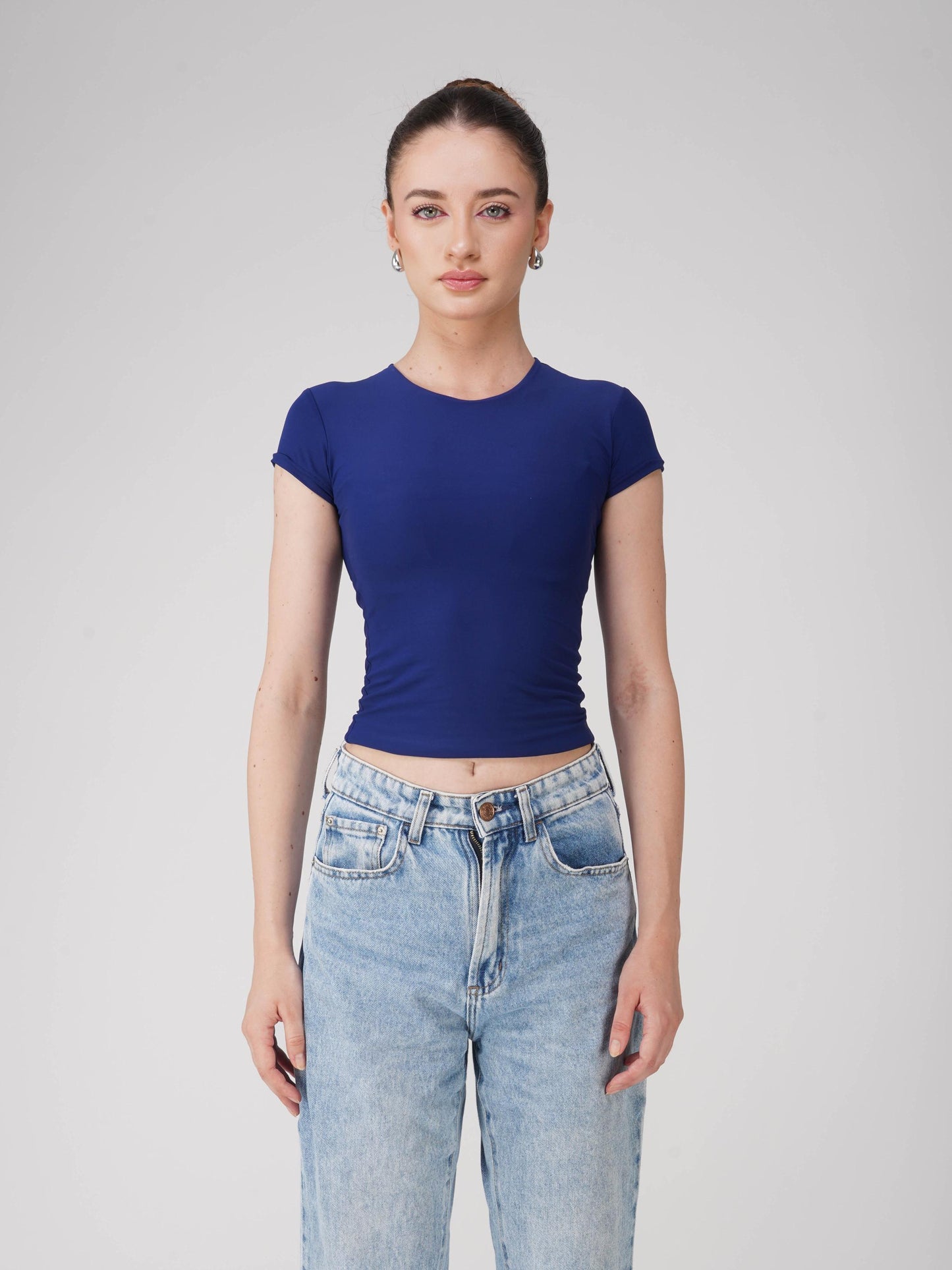 Blue Double Layered Fitted Tee - Drift Tee (Navy)