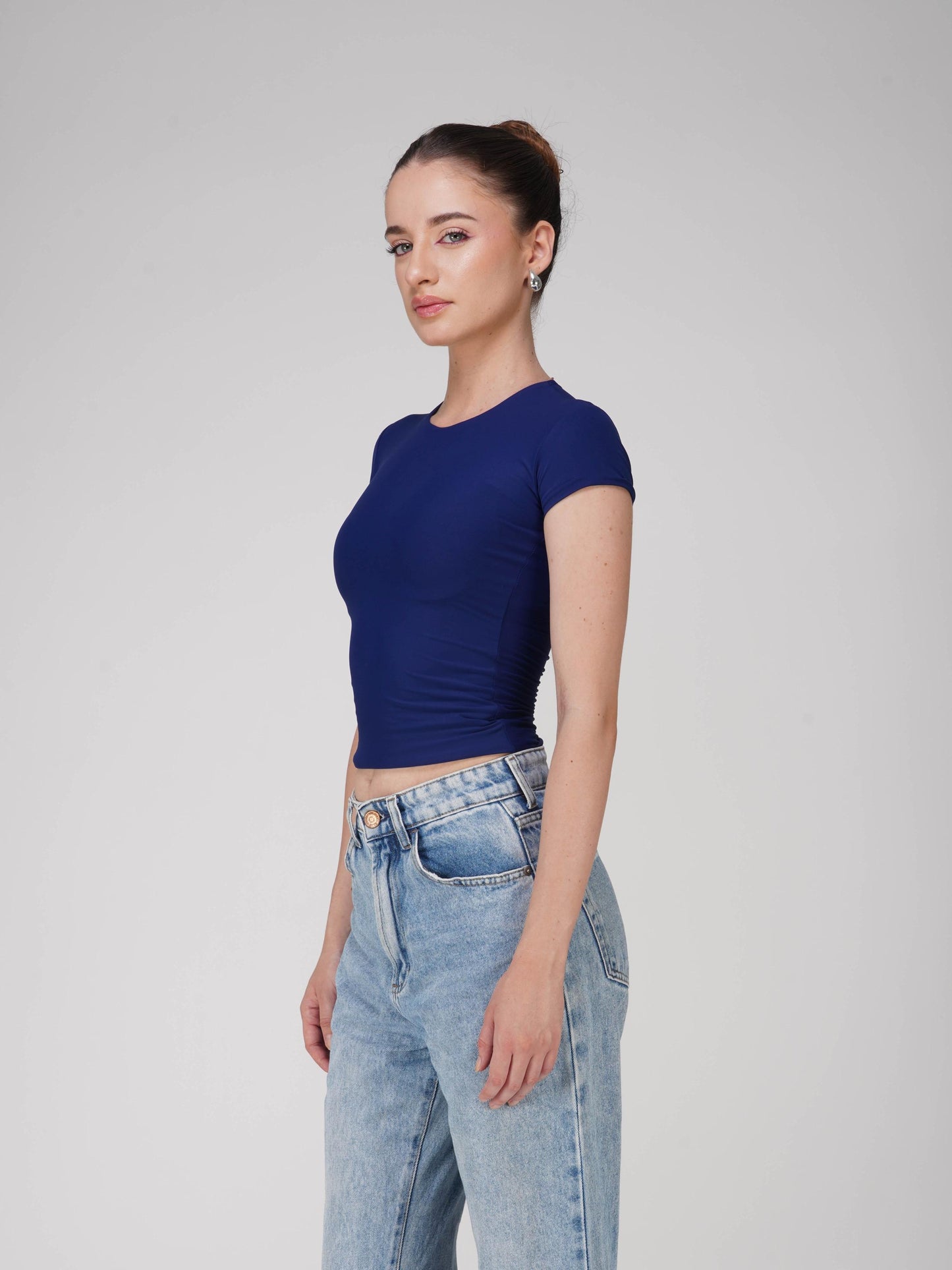Blue Double Layered Fitted Tee - Drift Tee (Navy)