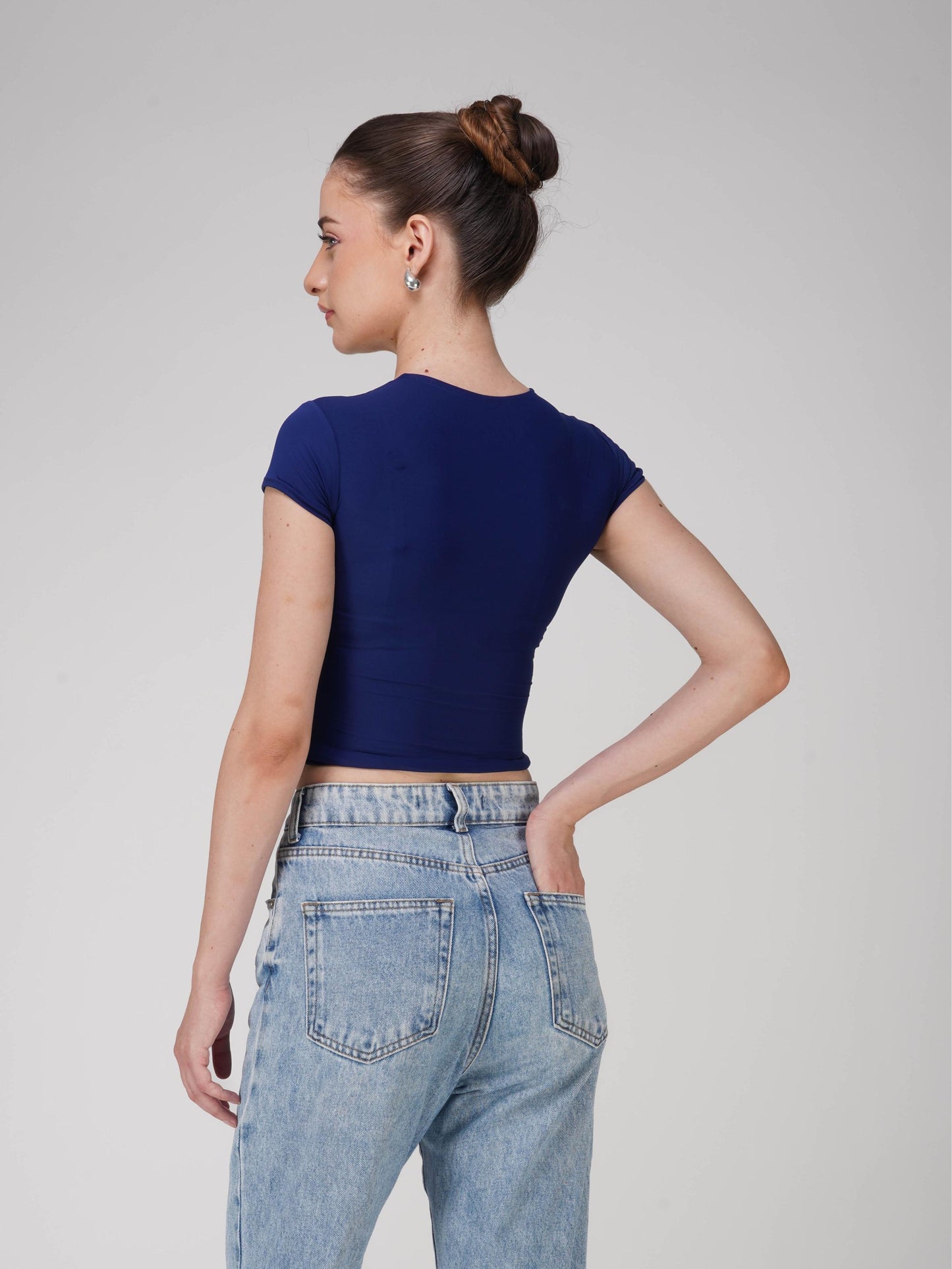 Blue Double Layered Fitted Tee - Drift Tee (Navy)