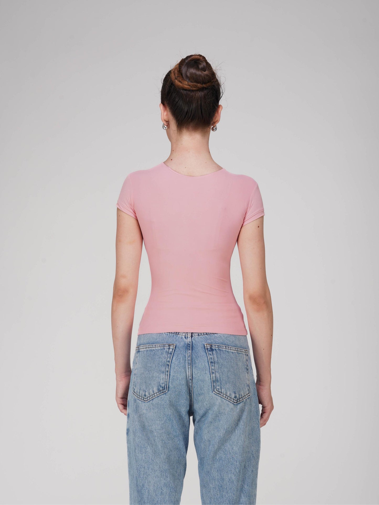 Pink Double Layered Fitted Tee - Drift Tee (Flamingo)