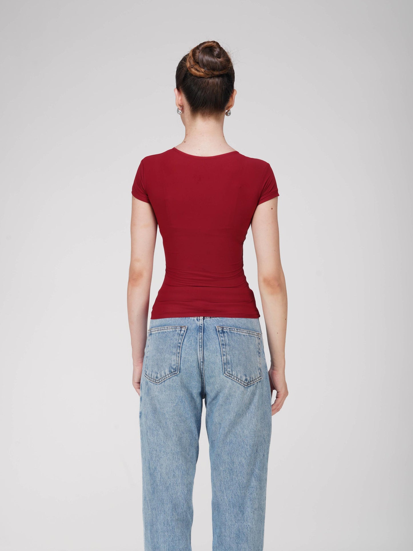 Red Double Layered Fitted Tee - Drift Tee (Cherry)