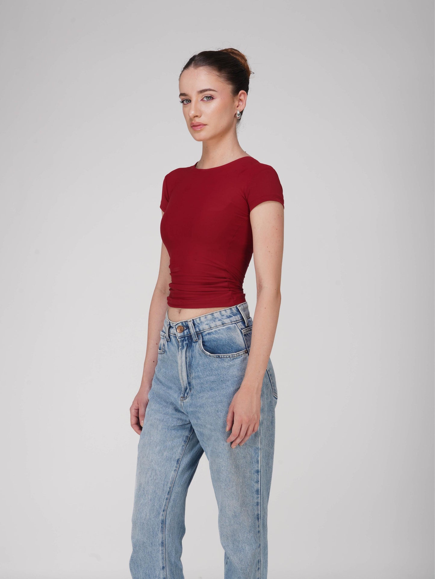 Red Double Layered Fitted Tee - Drift Tee (Cherry)