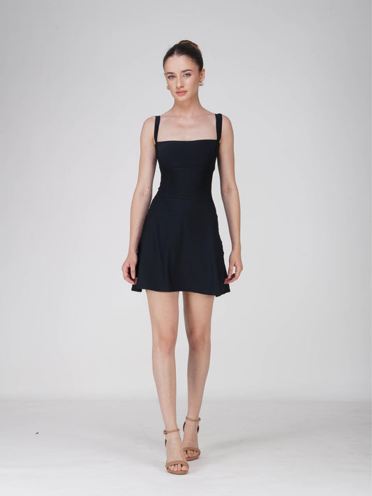 Black Square Neck Dress - Shade Dress (Onyx)