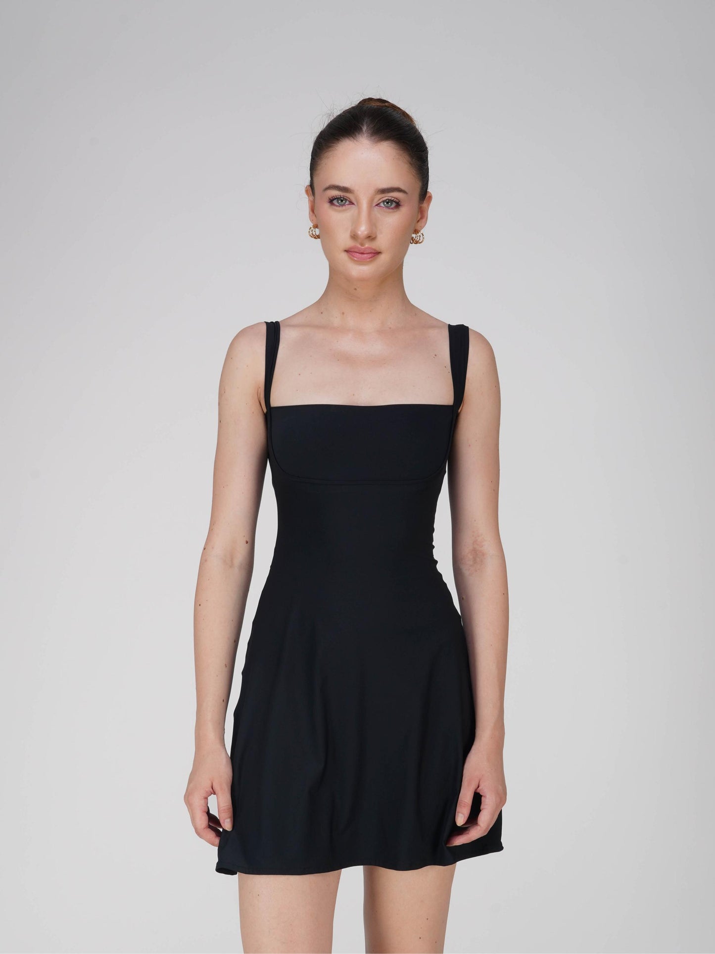 Black Square Neck Dress - Shade Dress (Onyx)