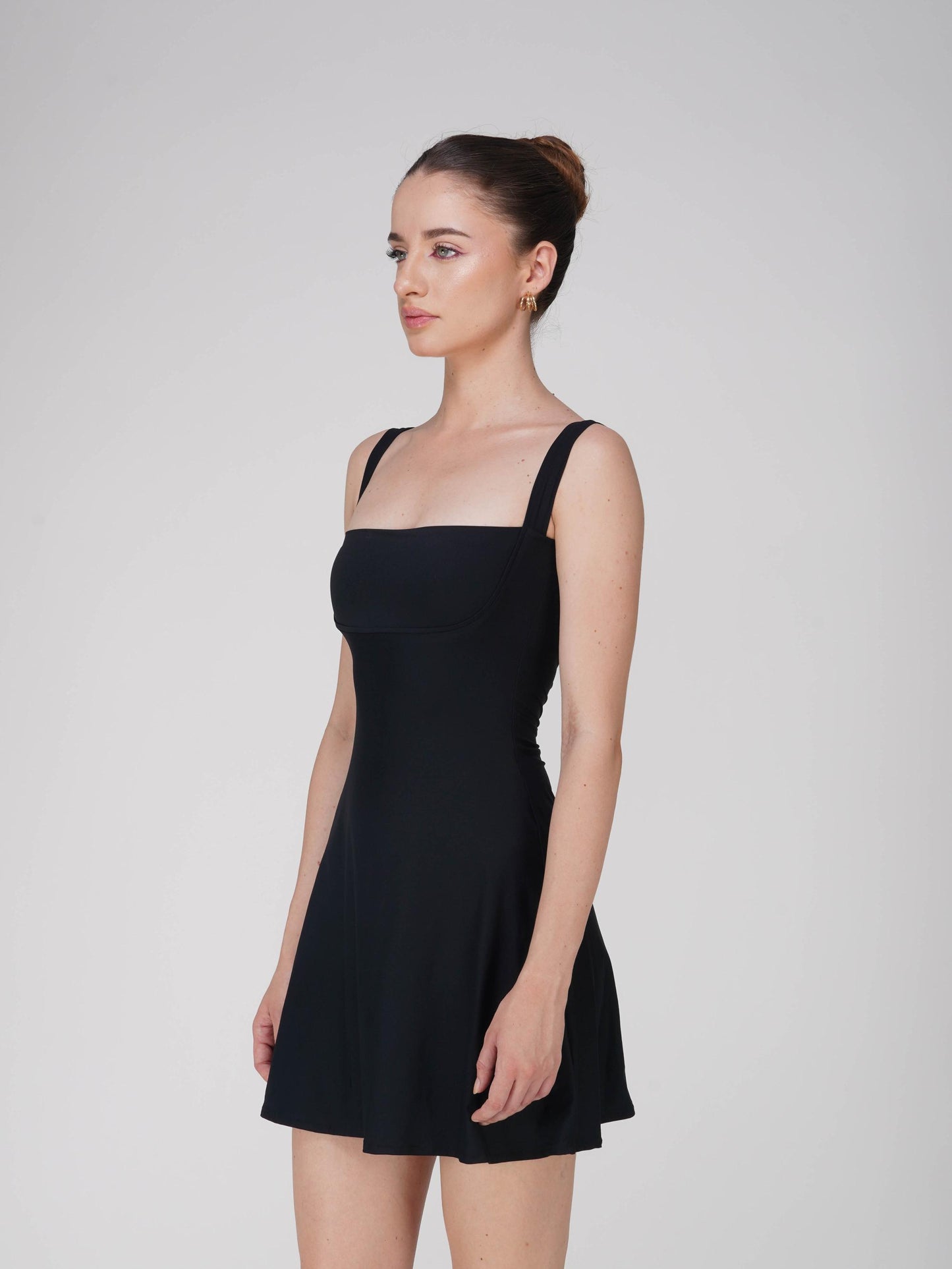 Black Square Neck Dress - Shade Dress (Onyx)