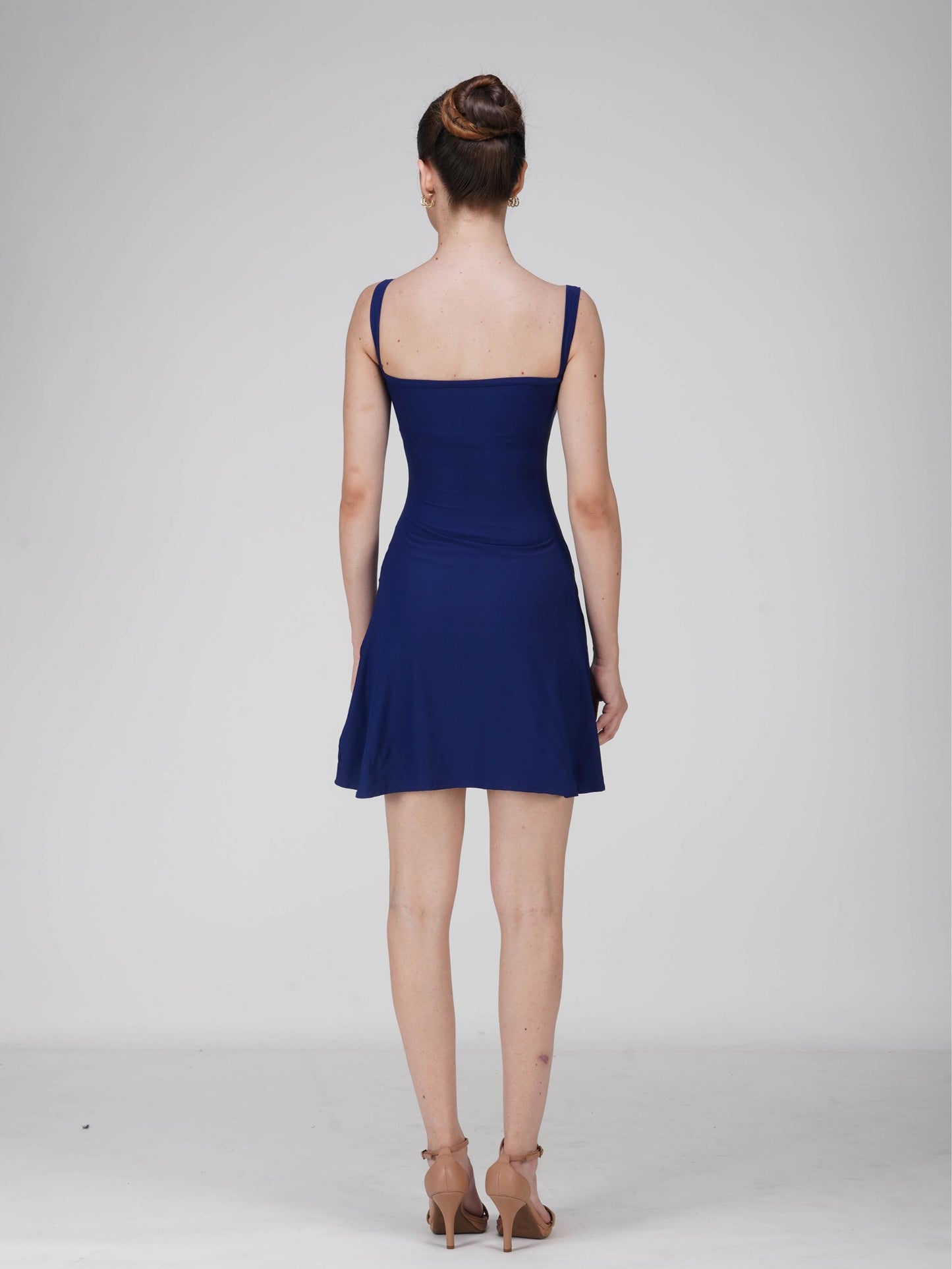 Blue Square Neck Dress - Shade Dress (Navy)