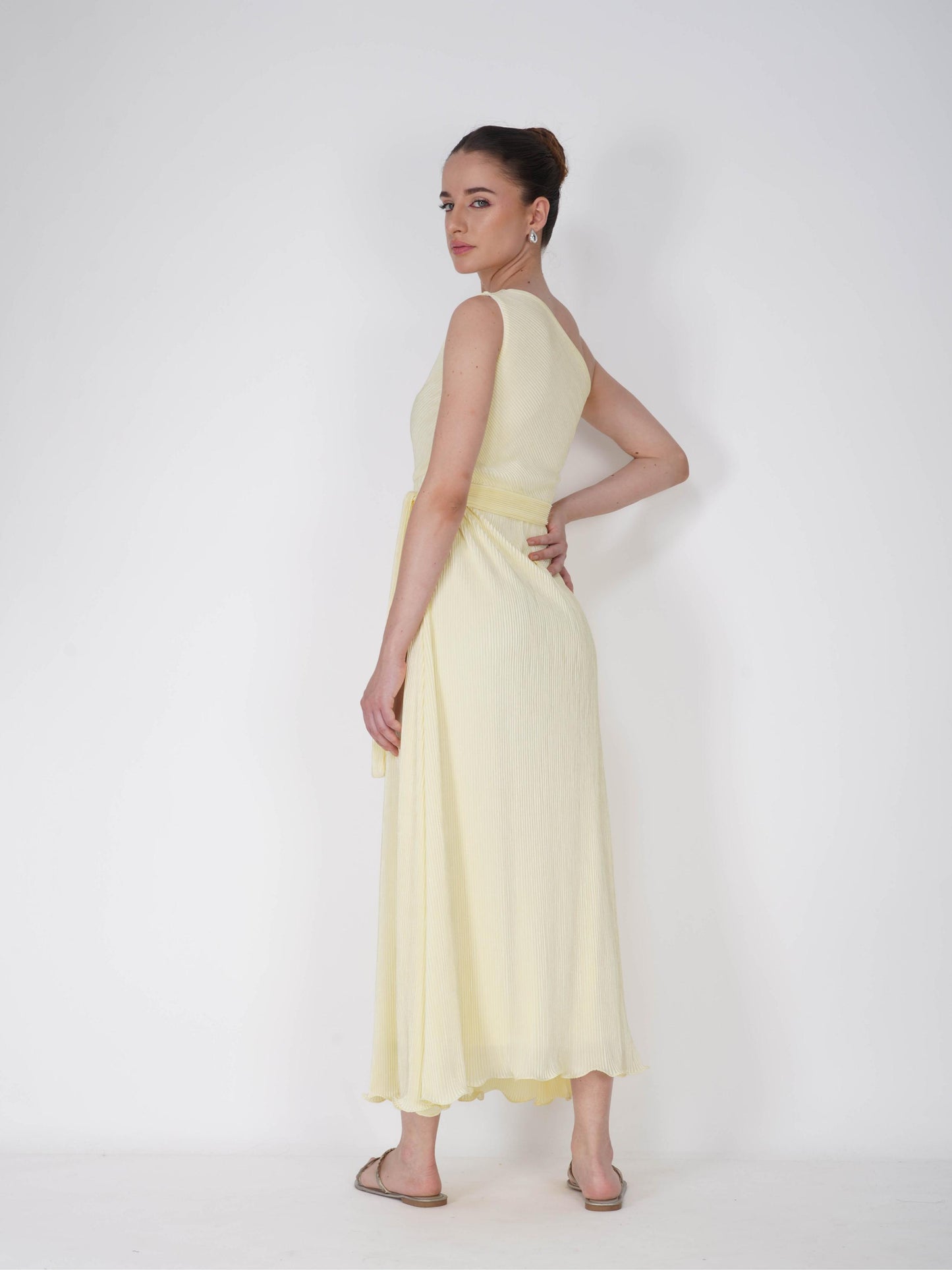 Yellow One-Shoulder Maxi Dress - Sun Dress (Butter)