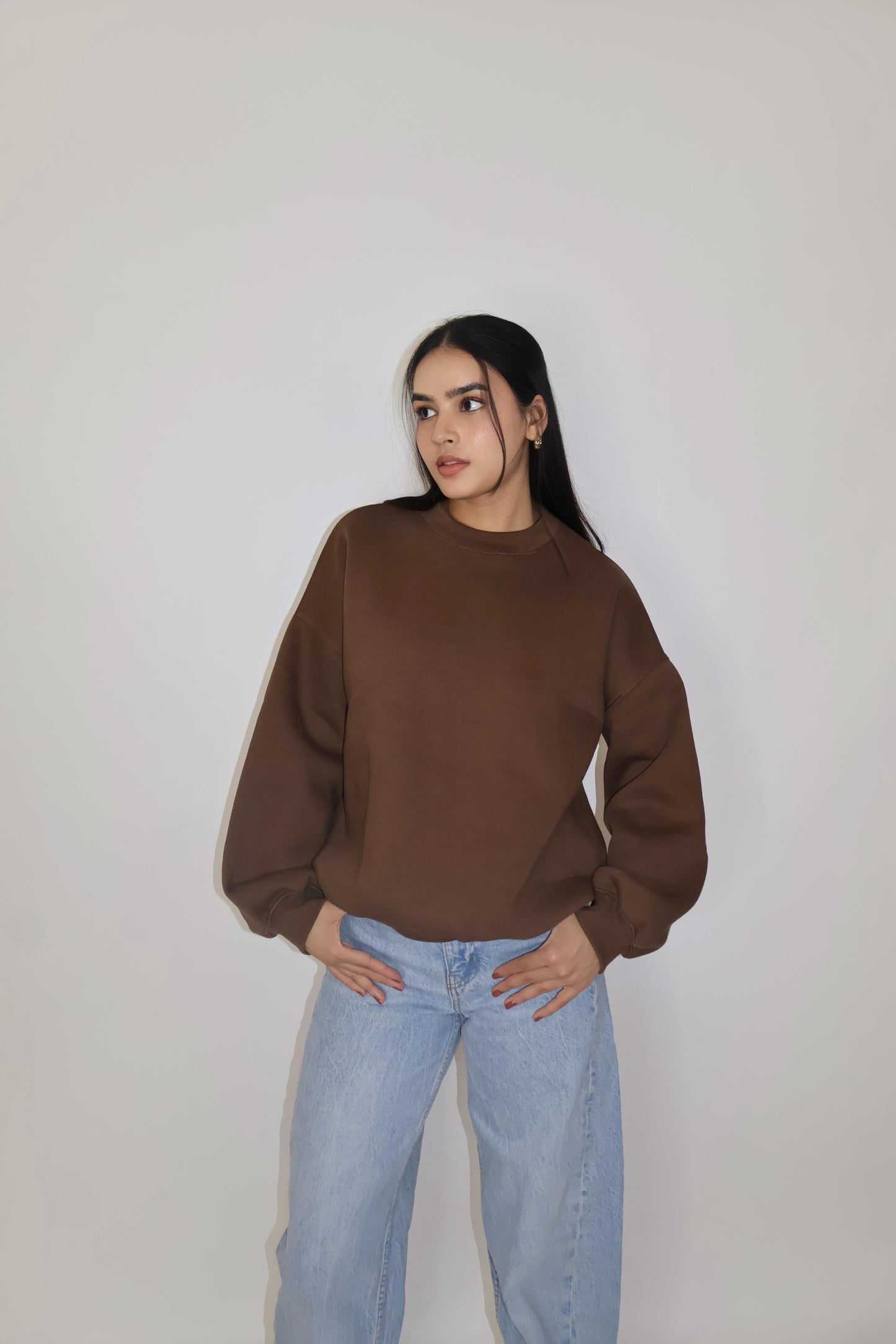 Brown Crewneck Sweatshirt - Butter Soft Crewneck (Coco)