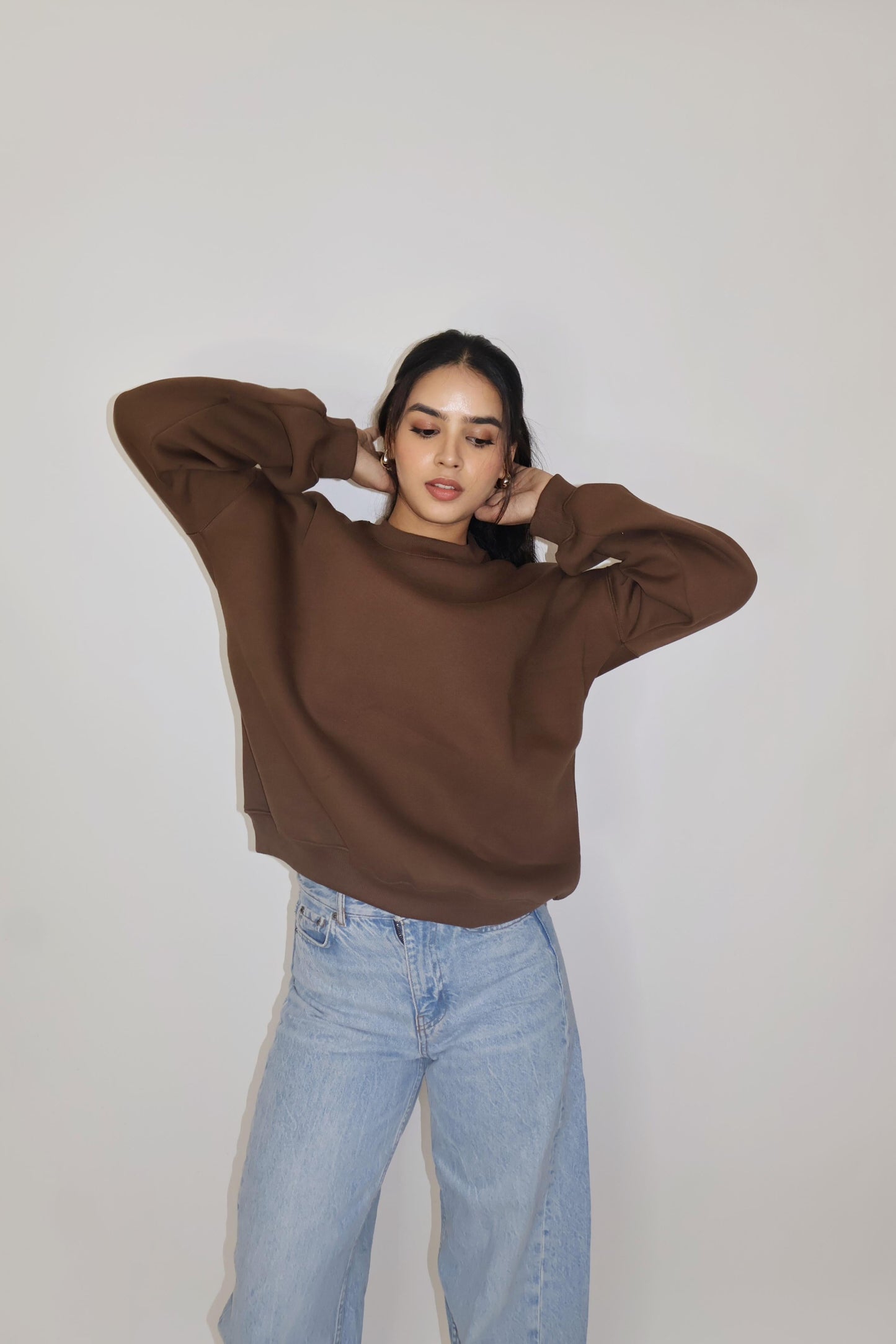 Brown Crewneck Sweatshirt - Butter Soft Crewneck (Coco)