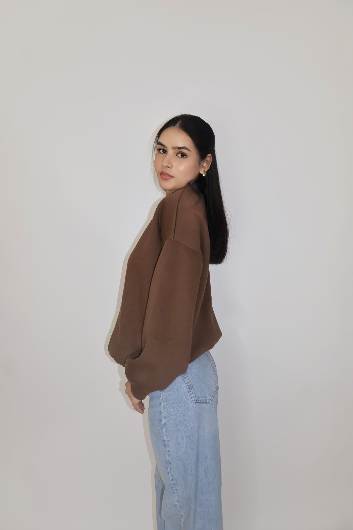 Brown Crewneck Sweatshirt - Butter Soft Crewneck (Coco)