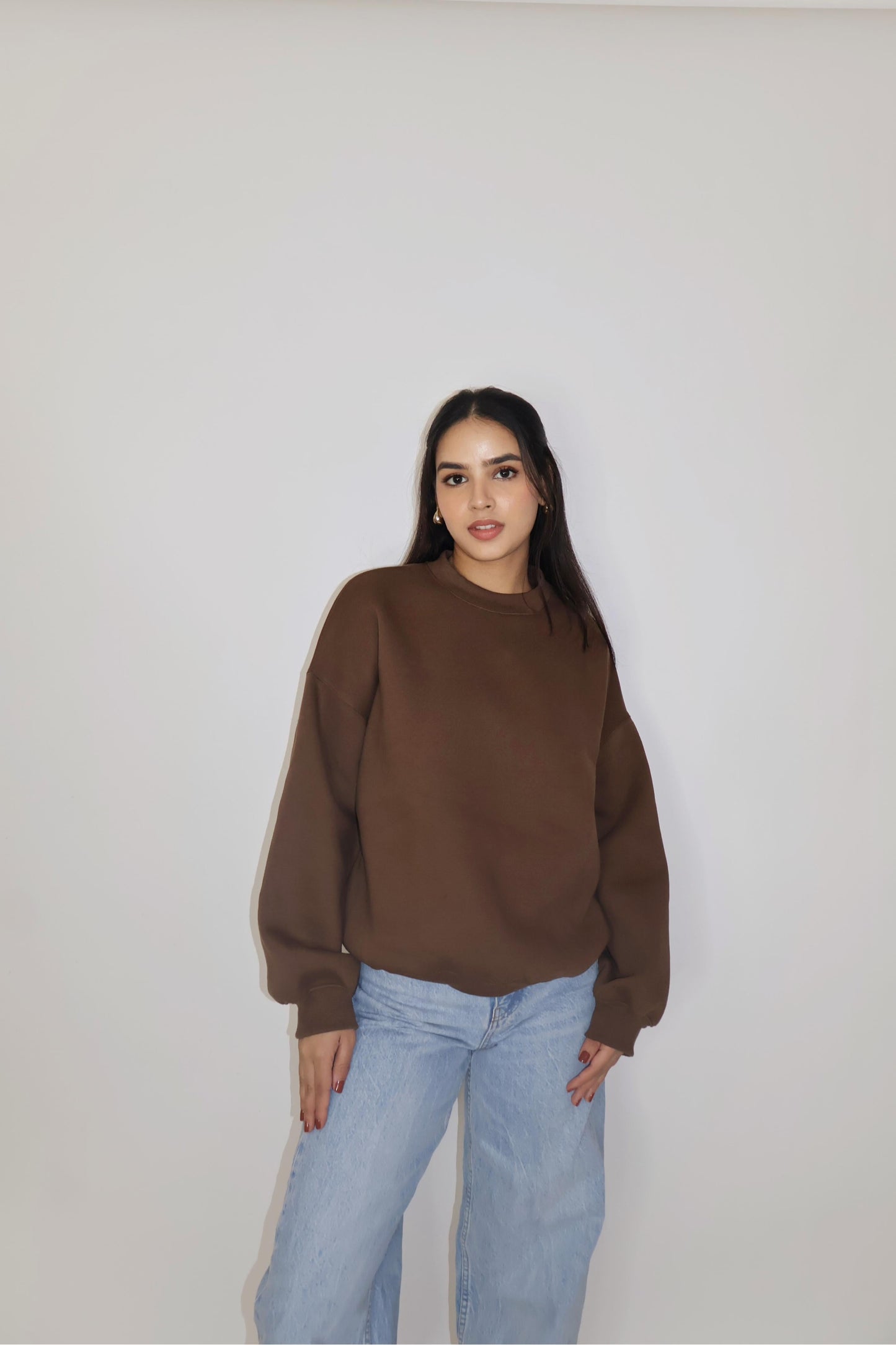 Brown Crewneck Sweatshirt - Butter Soft Crewneck (Coco)