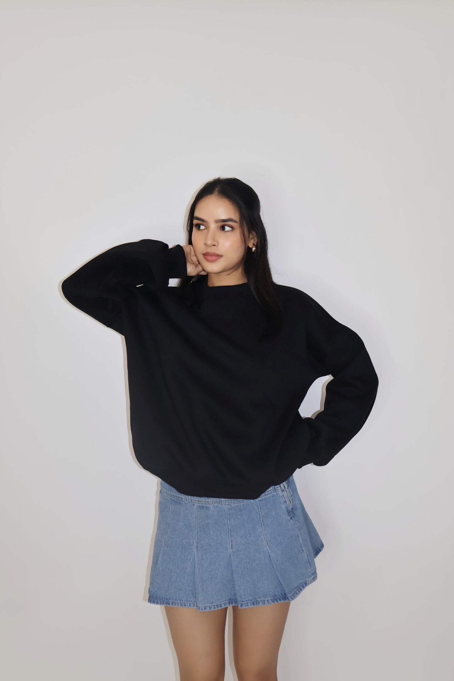 Black Crewneck Sweatshirt - Butter Soft Crewneck (Onyx)