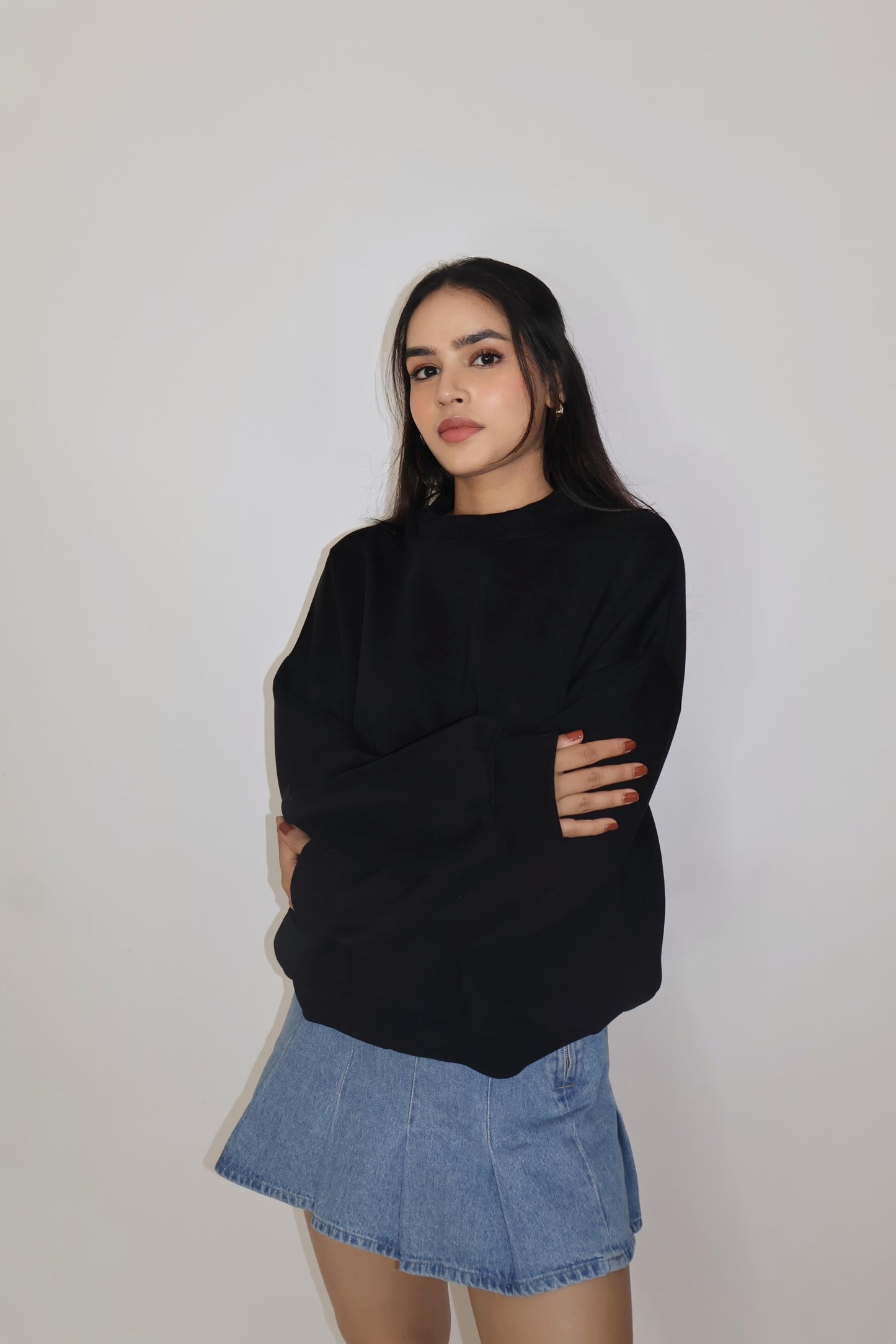 Black Crewneck Sweatshirt - Butter Soft Crewneck (Onyx)