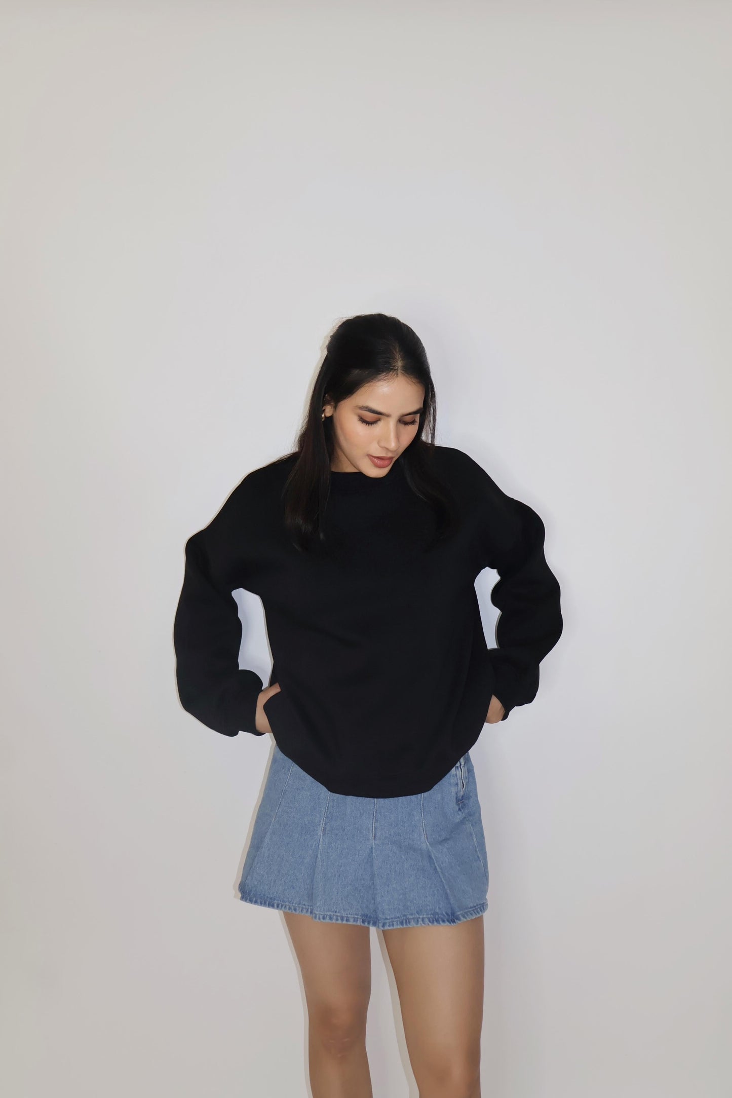 Black Crewneck Sweatshirt - Butter Soft Crewneck (Onyx)