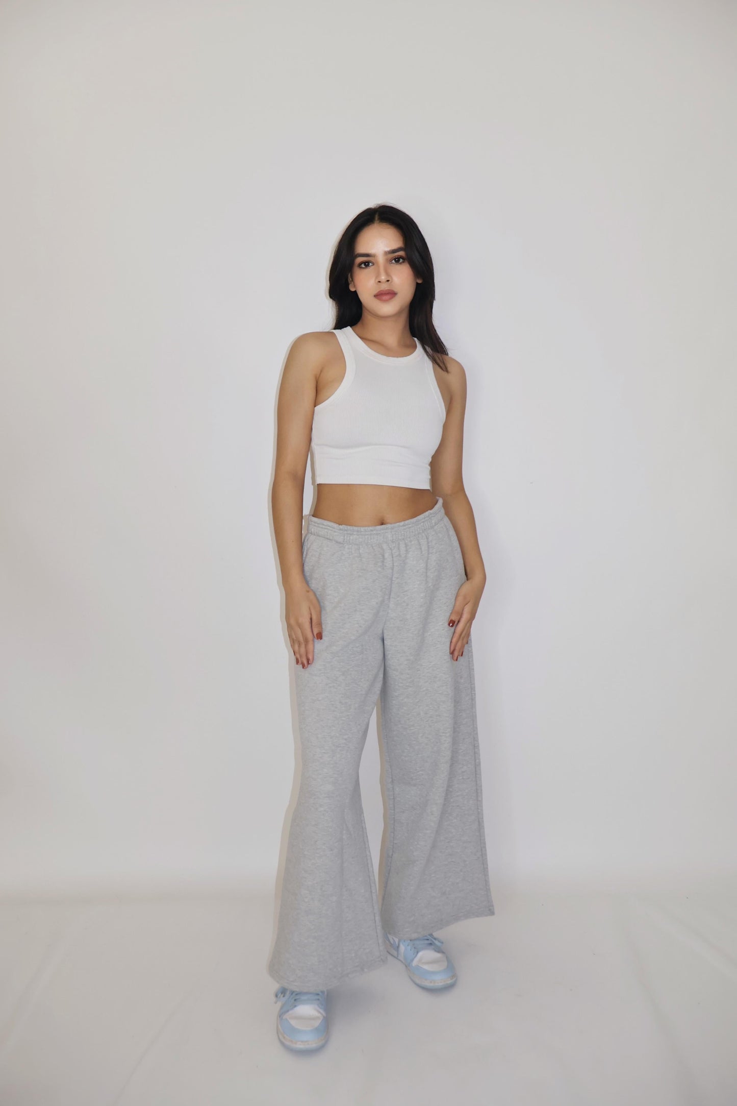 Grey Wide-Legged Fleece Joggers - Everyday Joggers (Slate)