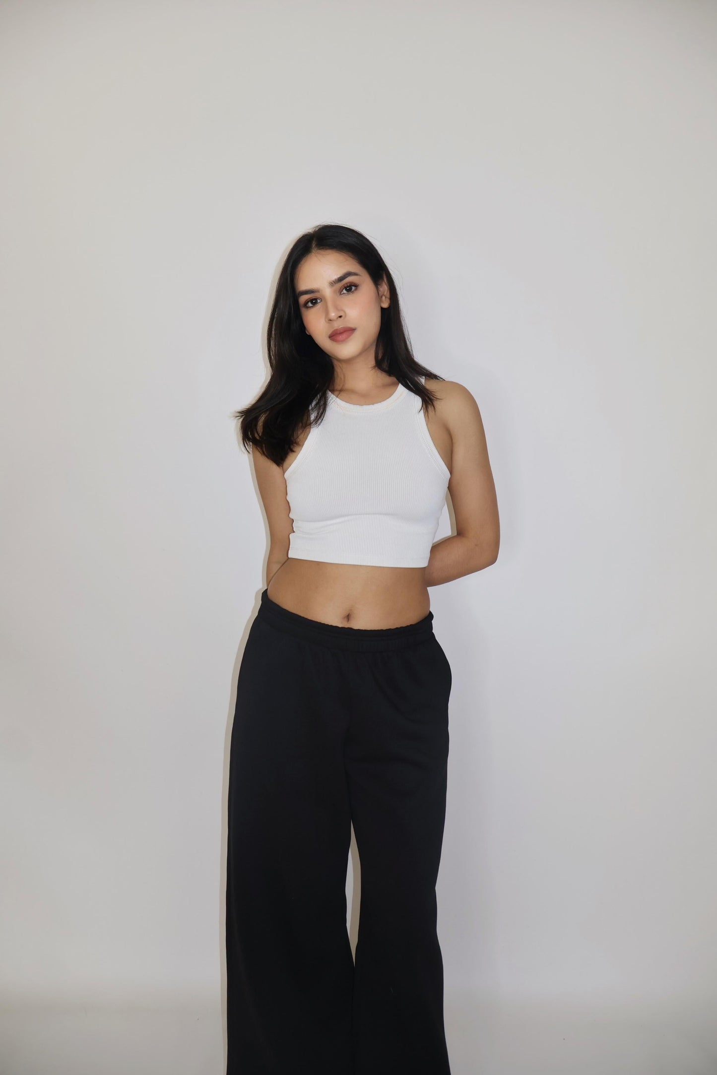 Black Wide-Legged Fleece  Joggers - Everyday Joggers (Onyx)