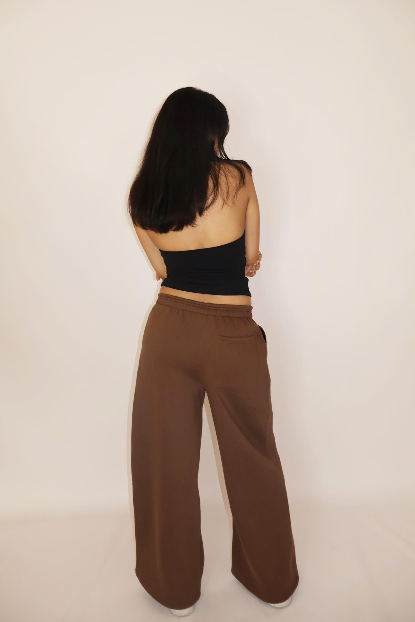 Brown Wide-Legged Fleece Joggers - Everyday Joggers (Coco)