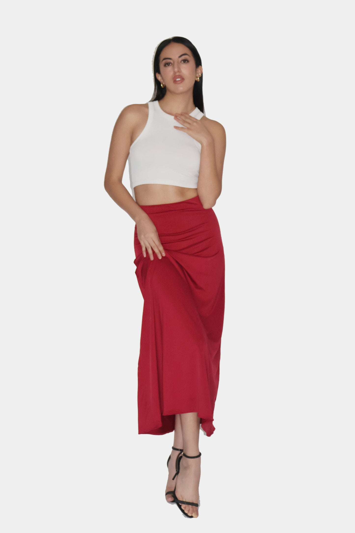 Red Maxi Skirt - Cedar Skirt (Cherry)
