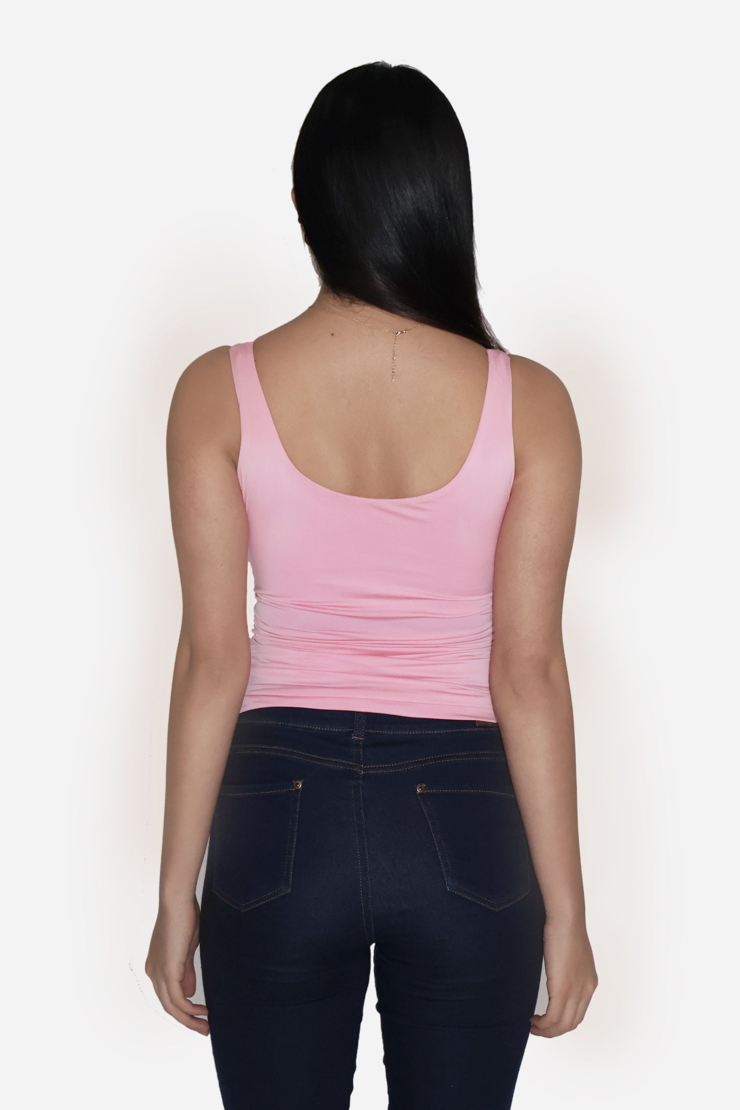 Pink Ruched Tank Top - Quill Top (Flamingo)