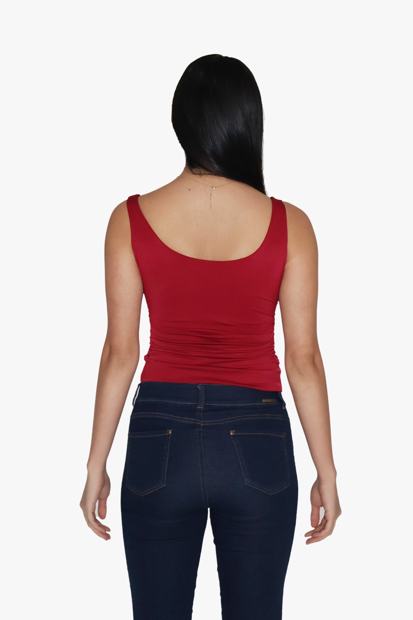 Red Ruched Tank Top - Quill Top (Cherry)