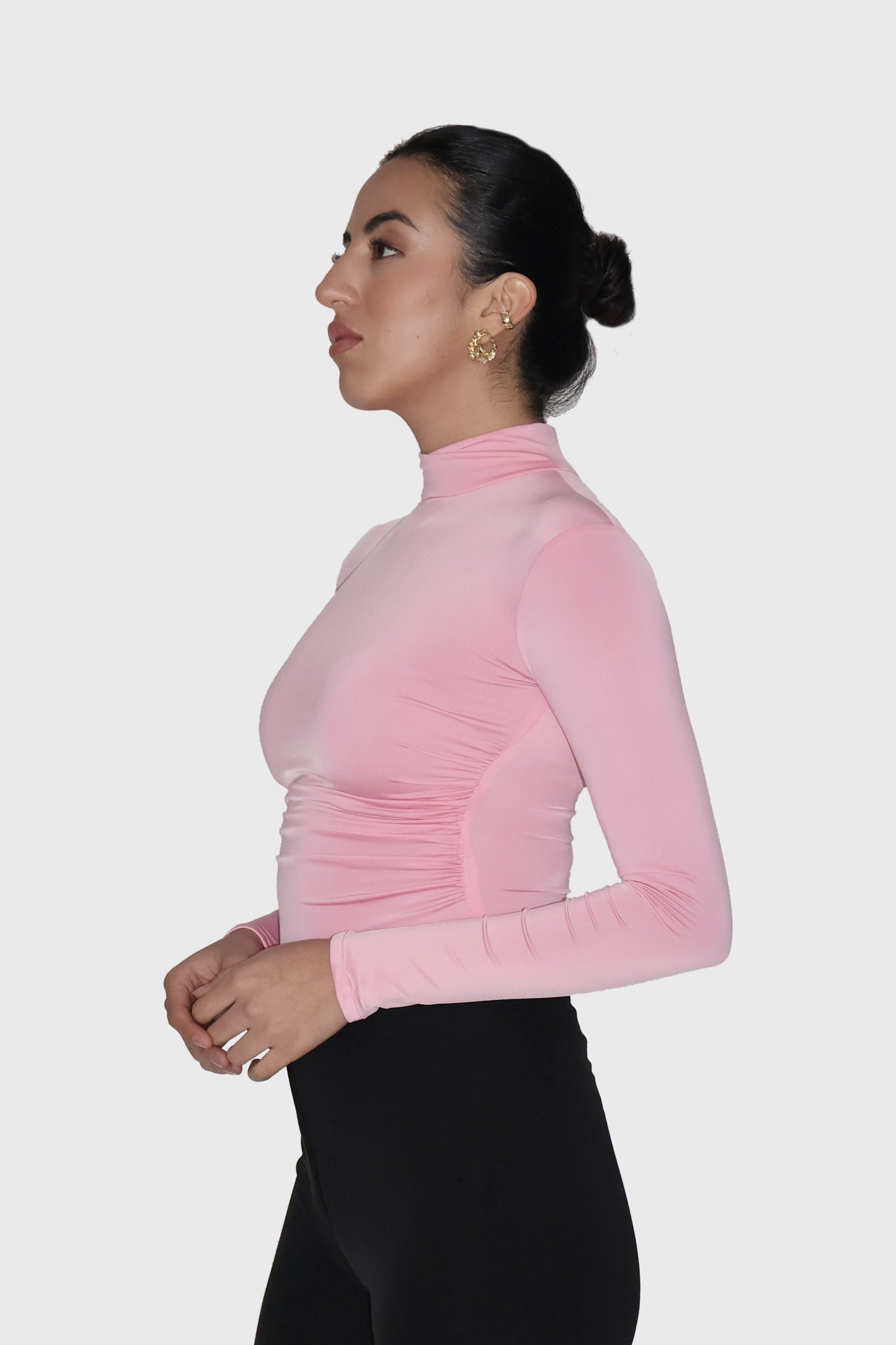 Pink Turtleneck Bodysuit - Birch Bodysuit (Flamingo)
