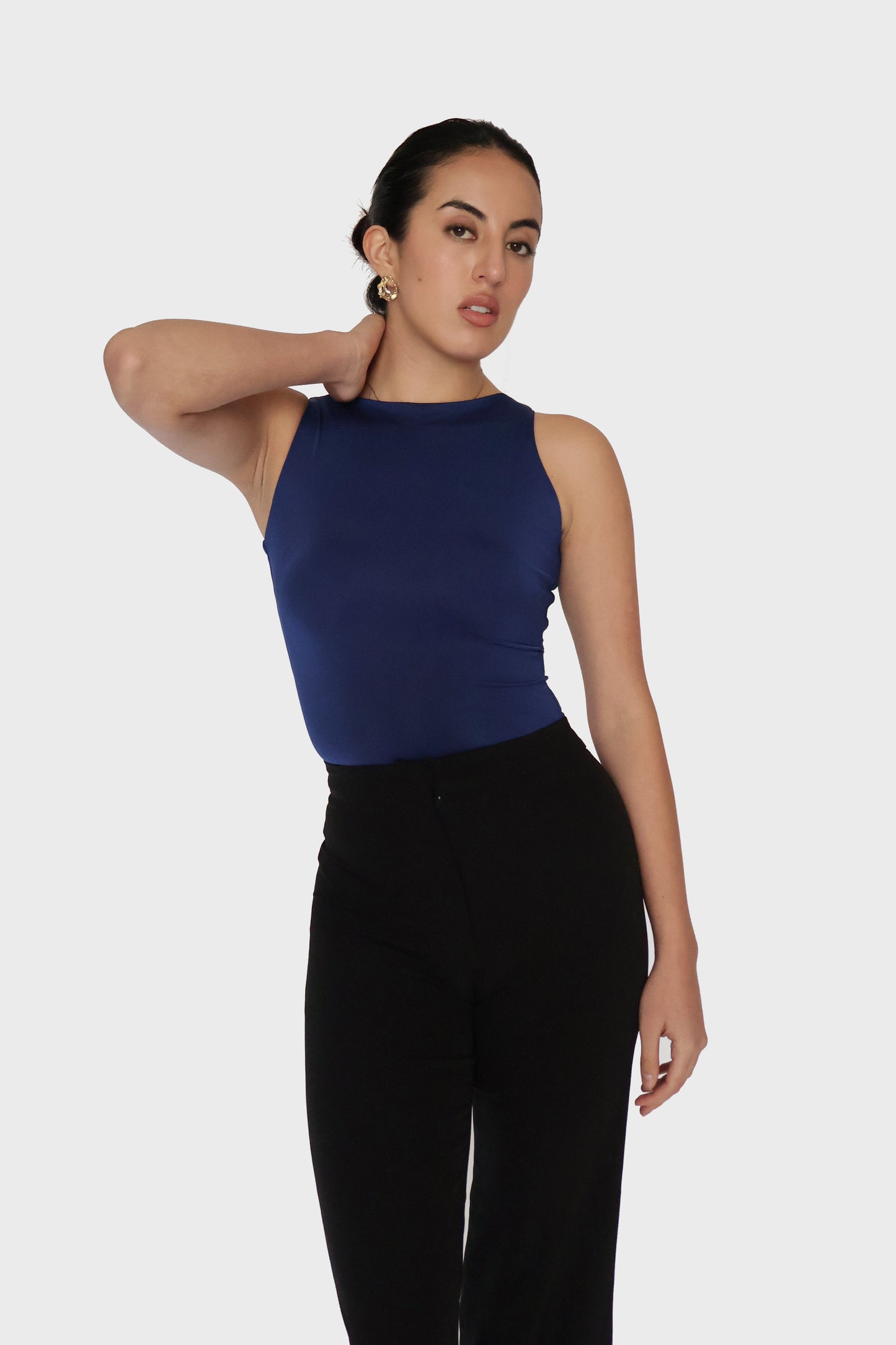 Blue Boat Neck Bodysuit - Fern Bodysuit (Navy)