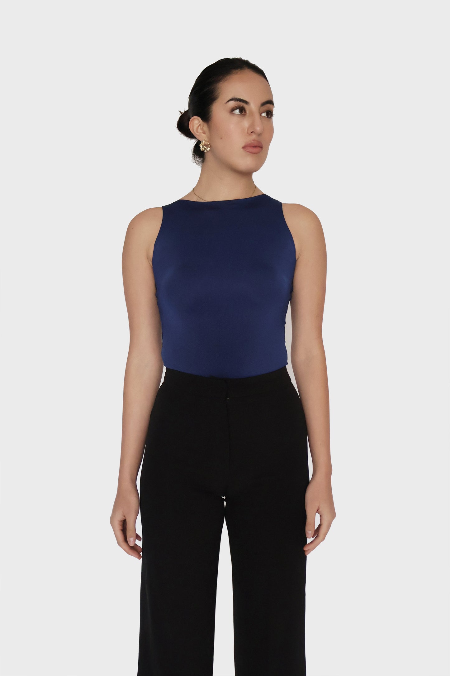Blue Boat Neck Bodysuit - Fern Bodysuit (Navy)
