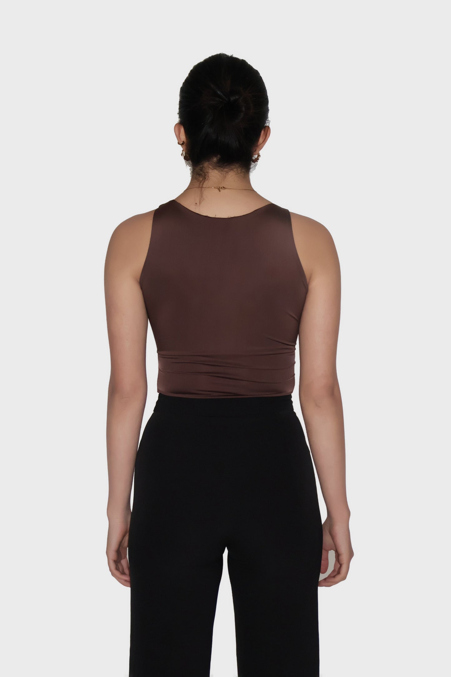 Brown Boat Neck Bodysuit - Fern Bodysuit (Coco)