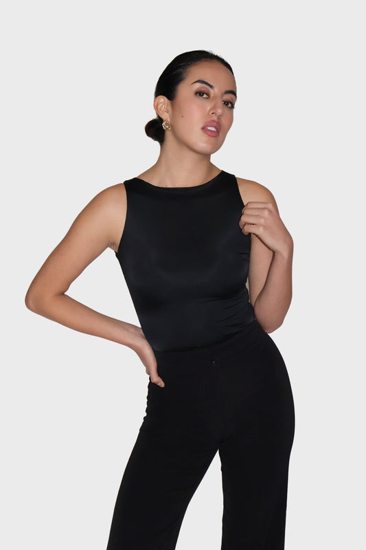 Black Boat Neck Bodysuit - Fern Bodysuit (Onyx)