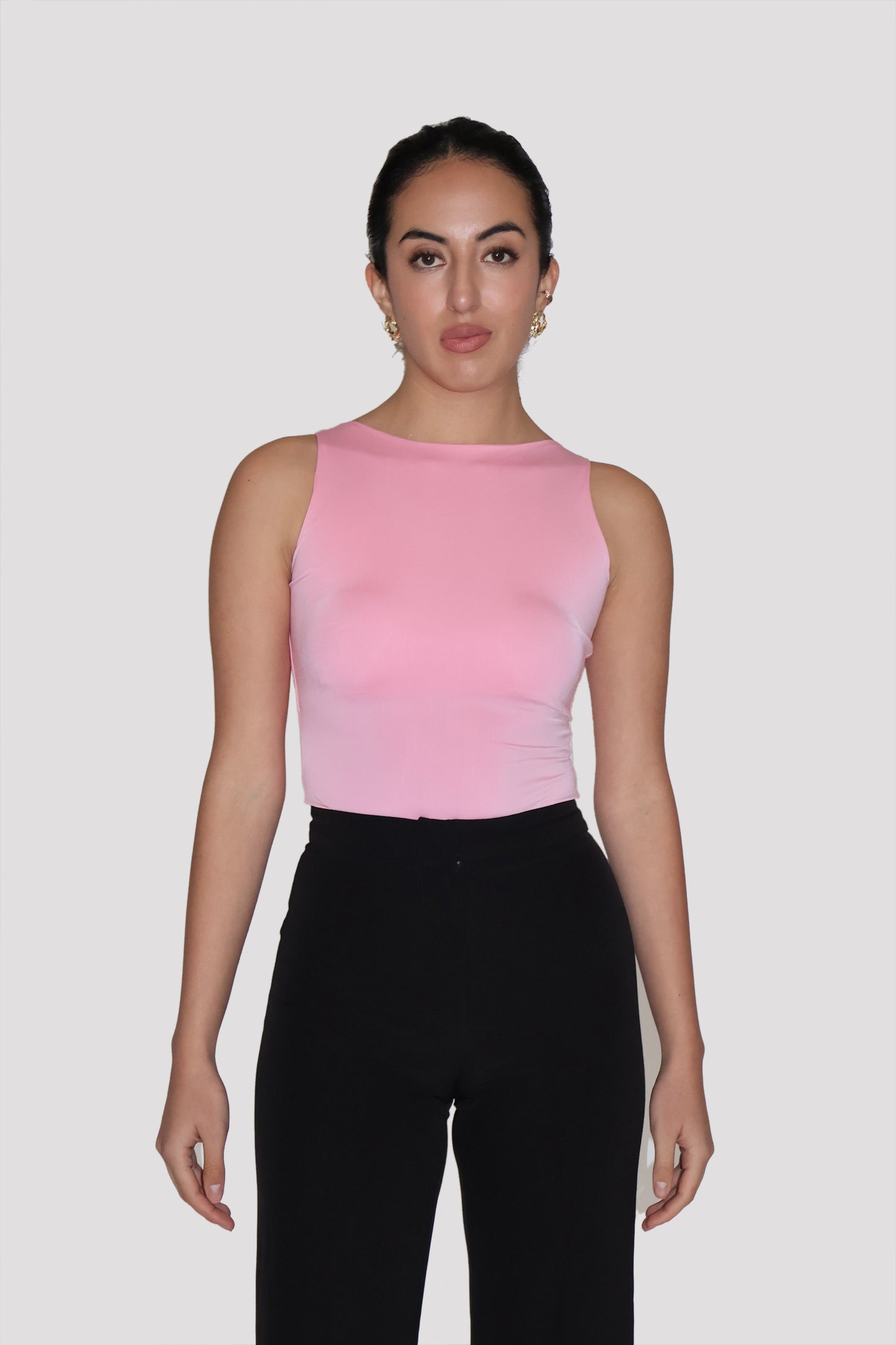 Pink Boat Neck Bodysuit - Fern Bodysuit (Flamingo)