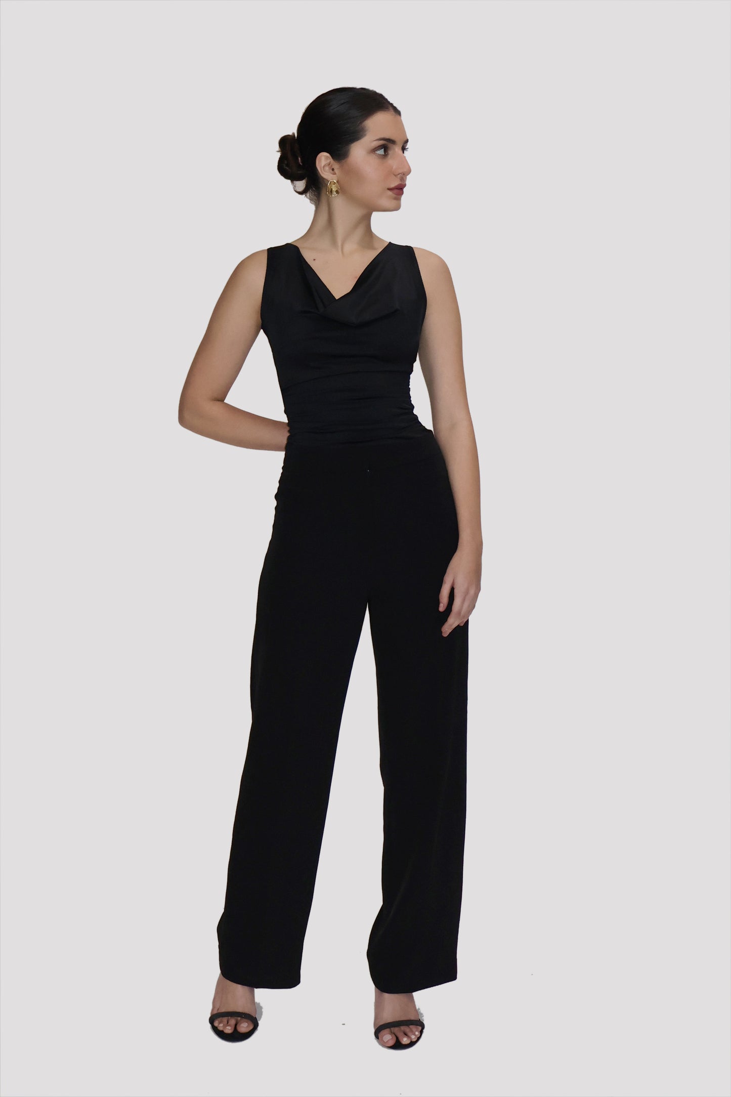 Black Cowl Neck Bodysuit - Prism Bodysuit (Onyx)