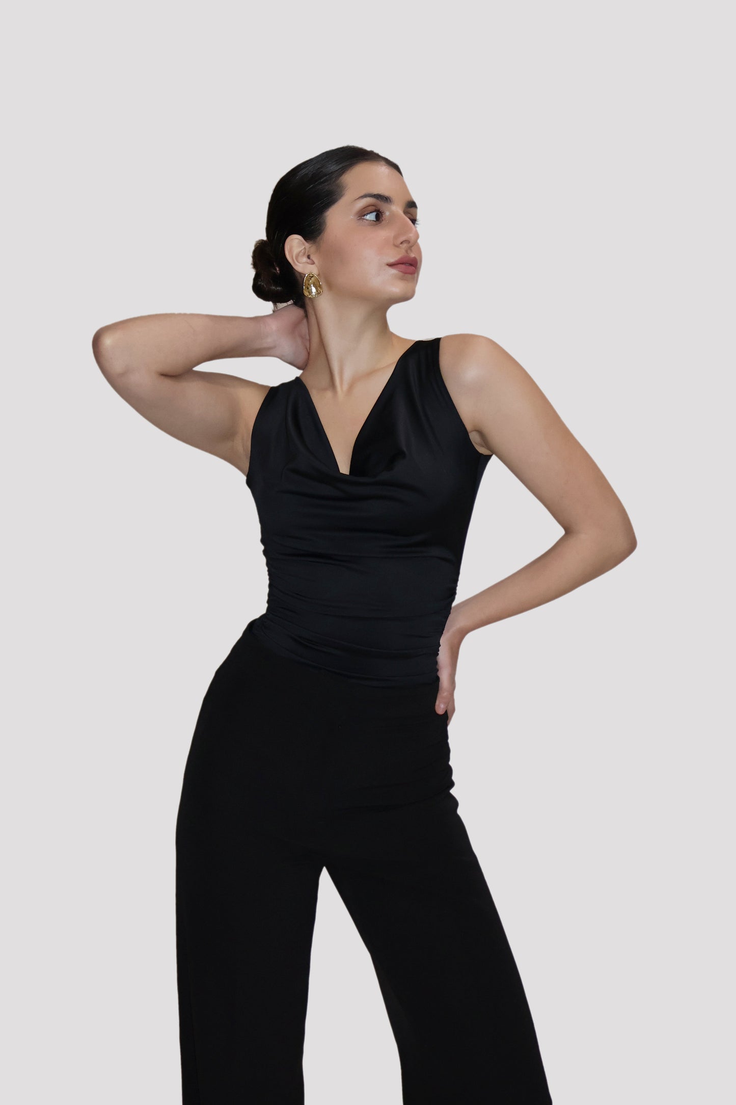 Black Cowl Neck Bodysuit - Prism Bodysuit (Onyx)