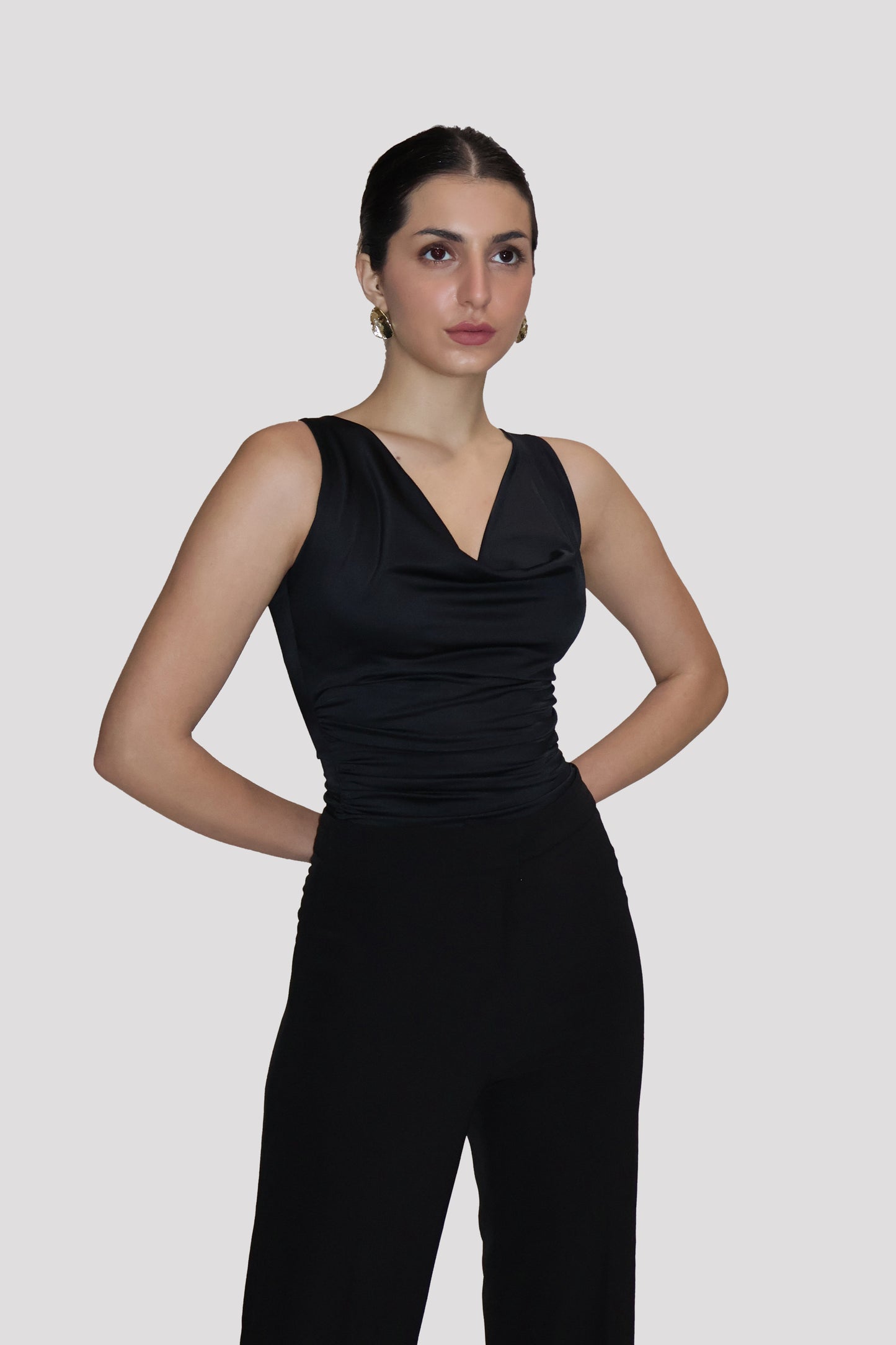 Black Cowl Neck Bodysuit - Prism Bodysuit (Onyx)
