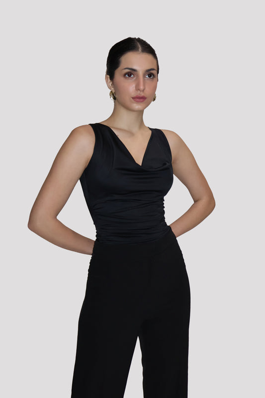 Black Cowl Neck Bodysuit - Prism Bodysuit (Onyx)