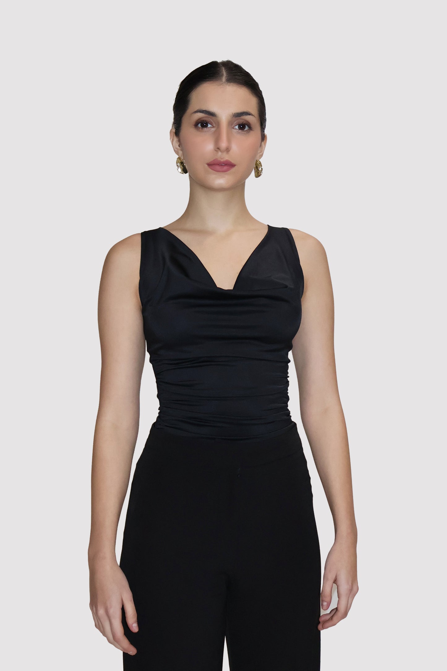 Black Cowl Neck Bodysuit - Prism Bodysuit (Onyx)