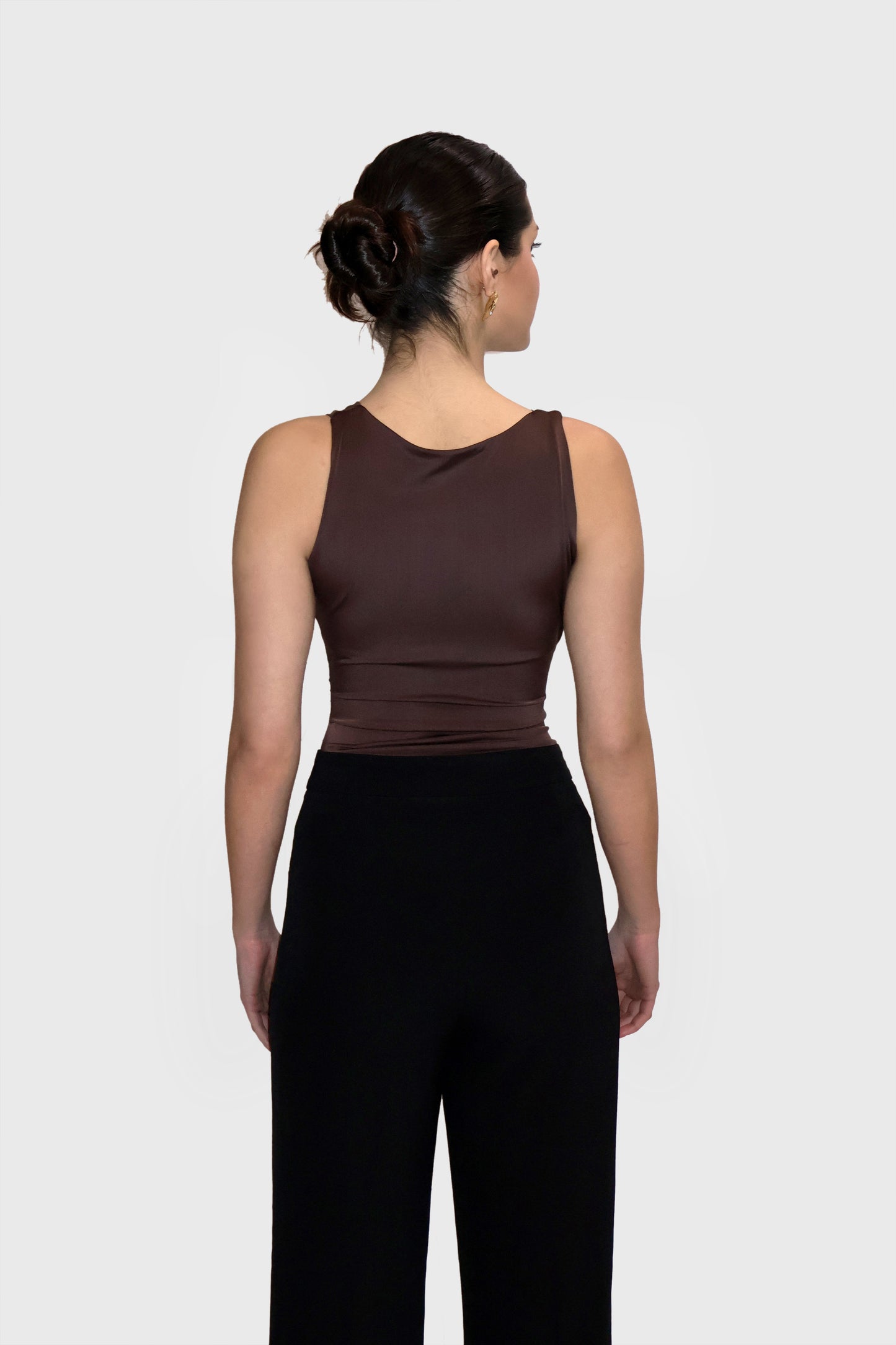 Brown Cowl Neck Bodysuit - Prism Bodysuit (Coco)