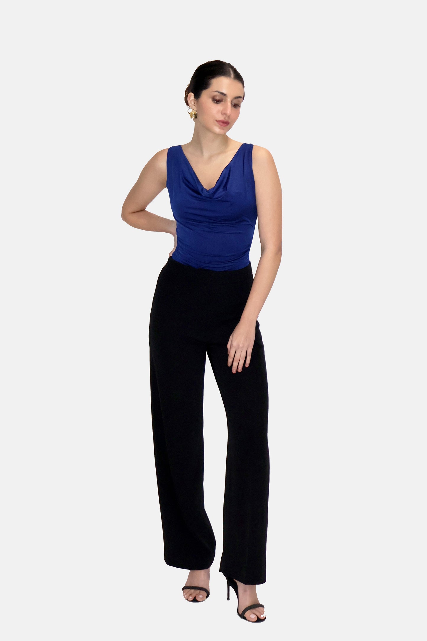 Blue Cowl Neck Bodysuit - Prism Bodysuit (Navy)