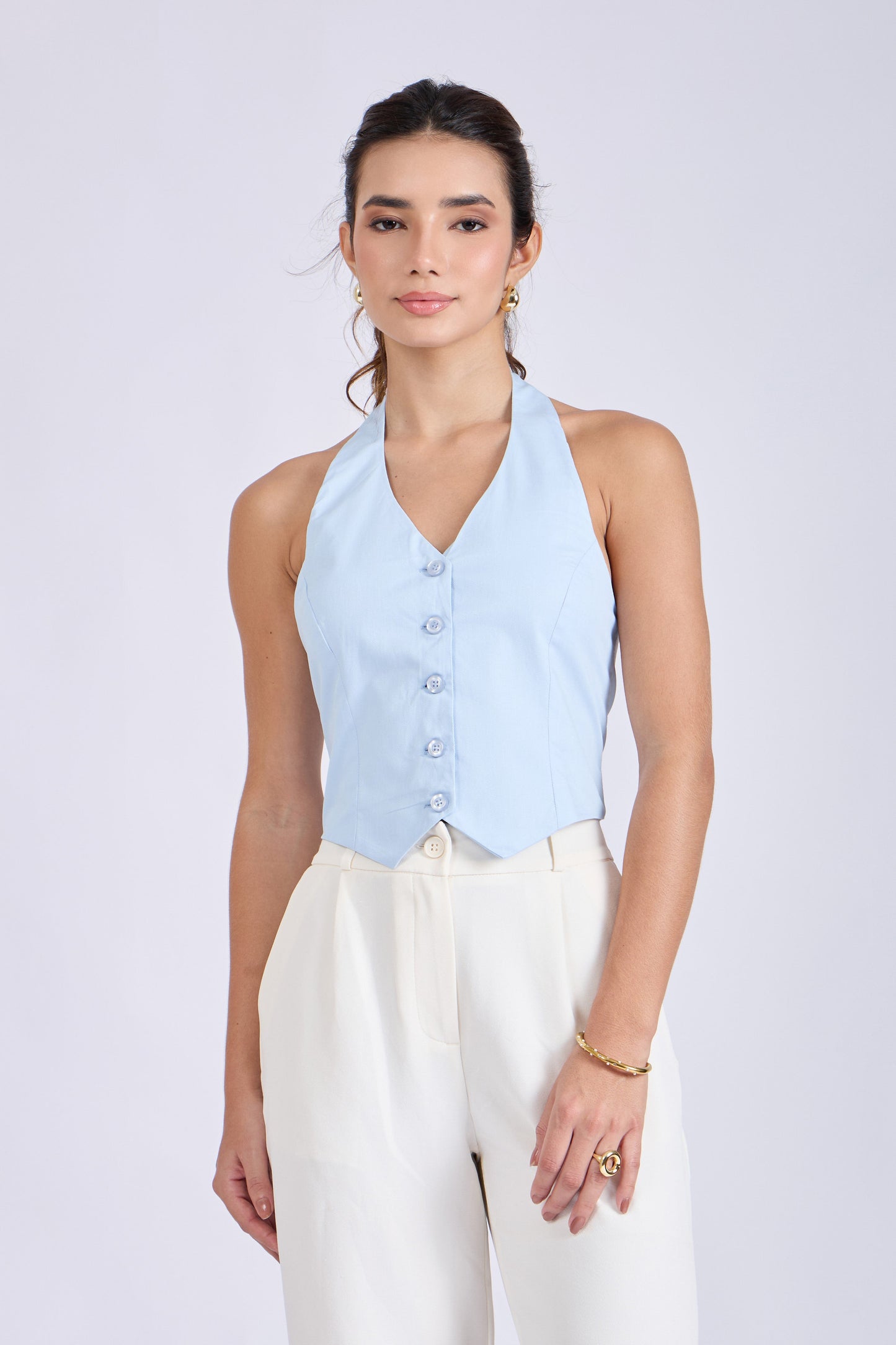 Sky Halterneck Waistcoat – ELAN