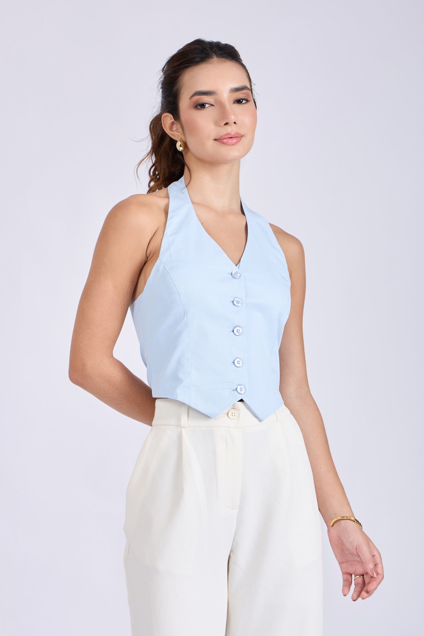 Sky Halterneck Waistcoat – ELAN