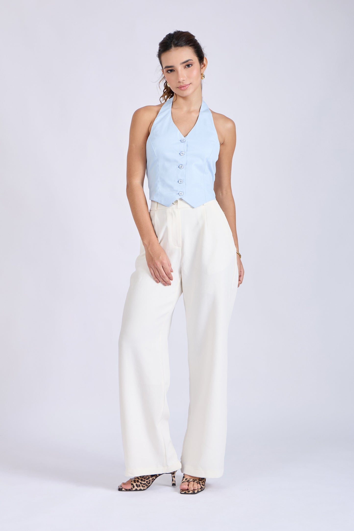 Sky Halterneck Waistcoat – ELAN