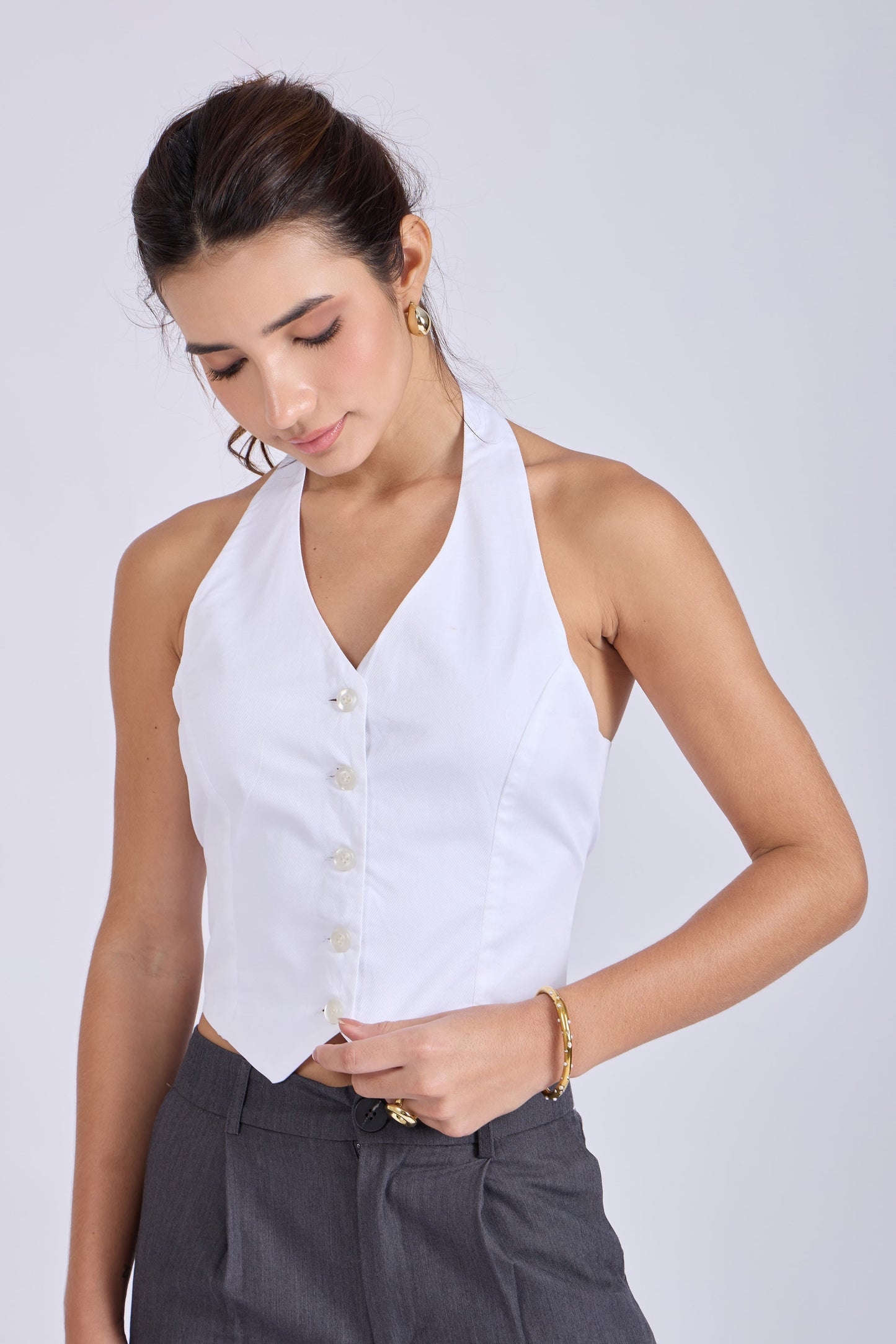 Dove Halterneck Waistcoat – ELAN