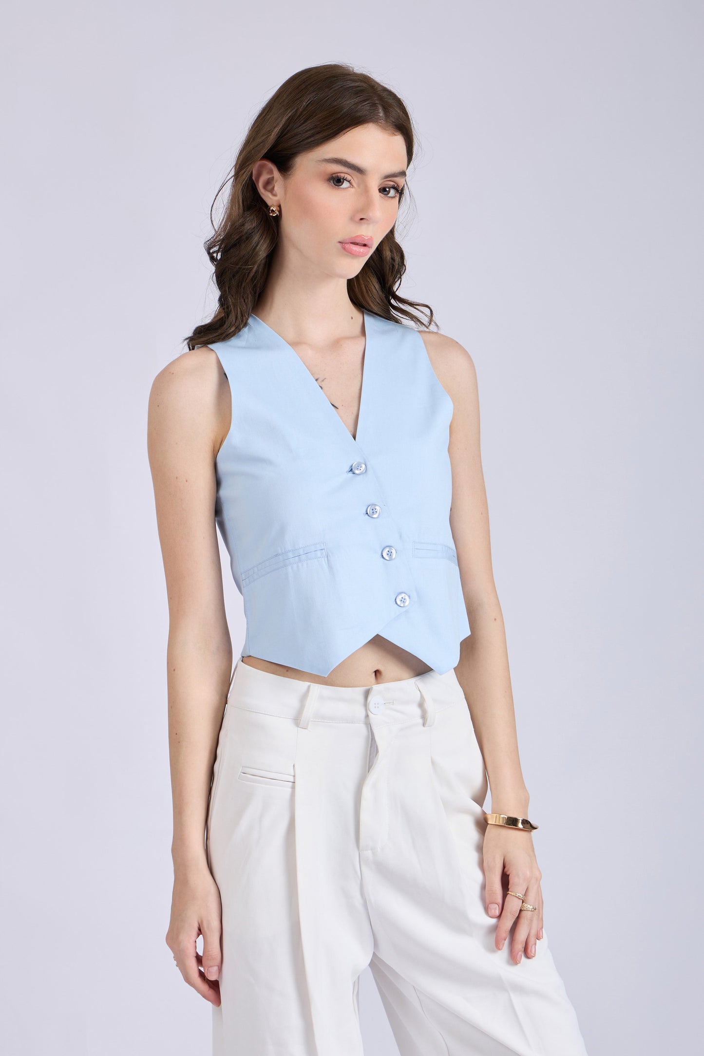 Sky Asymmetrical Waistcoat – CLAY