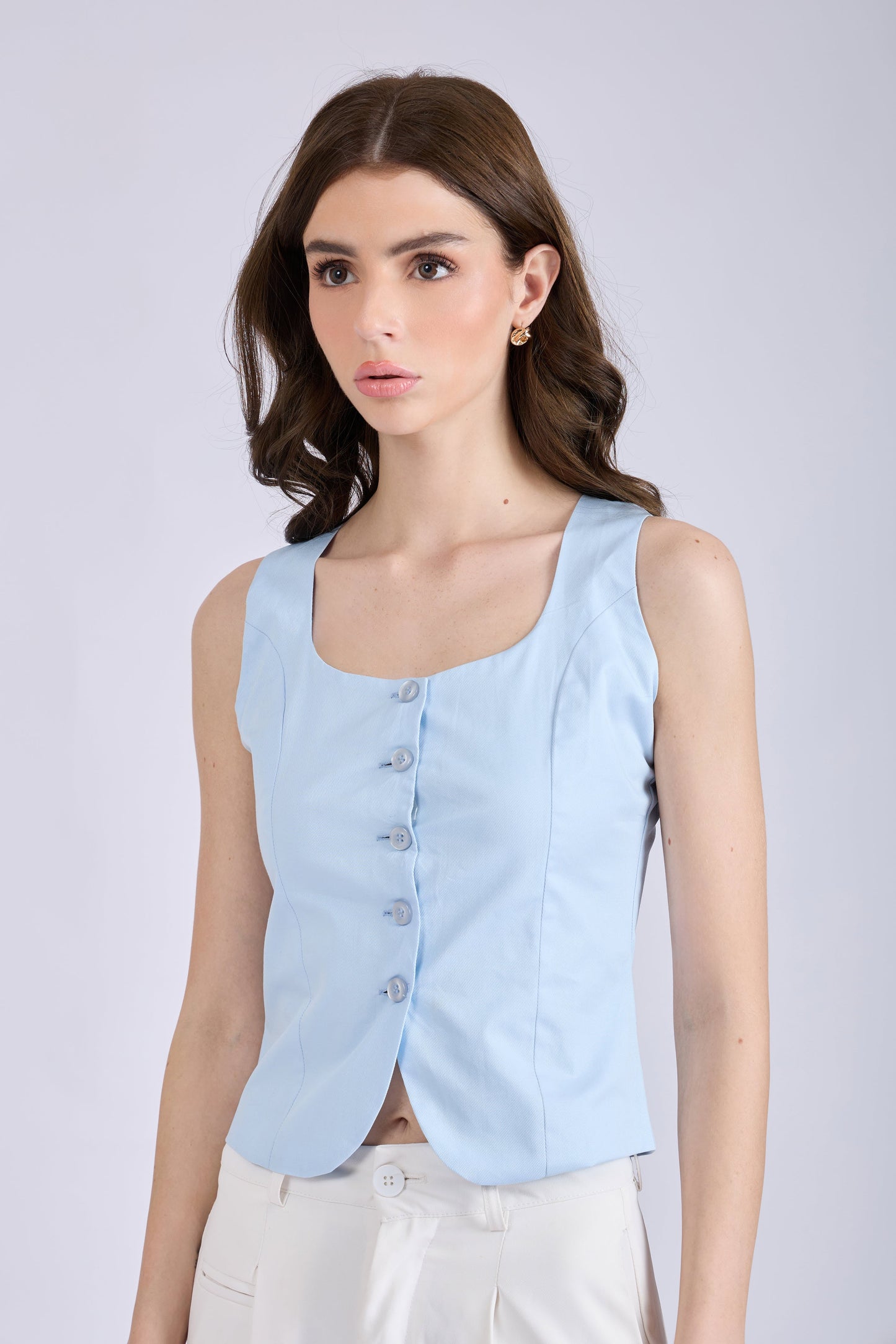 Sky Square Neck Waistcoat – ASTER