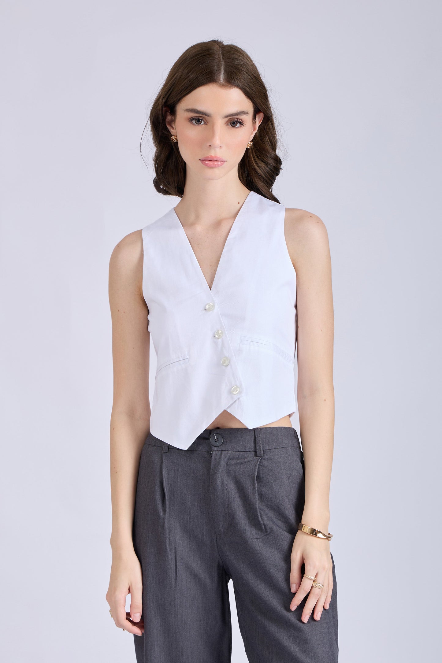 Dove Asymmetrical Waistcoat – CLAY