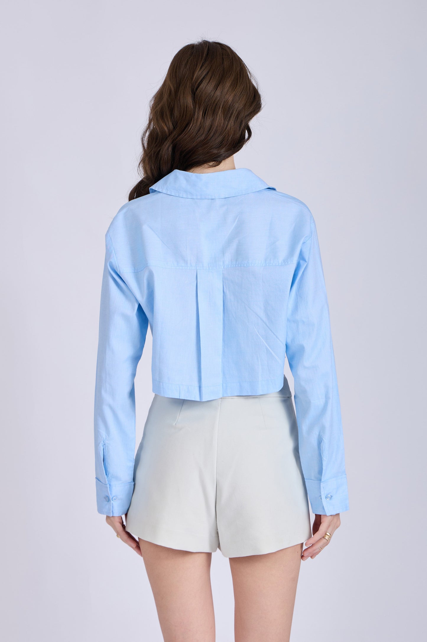 Sky Crop Shirt with Front Pockets – CITRUS