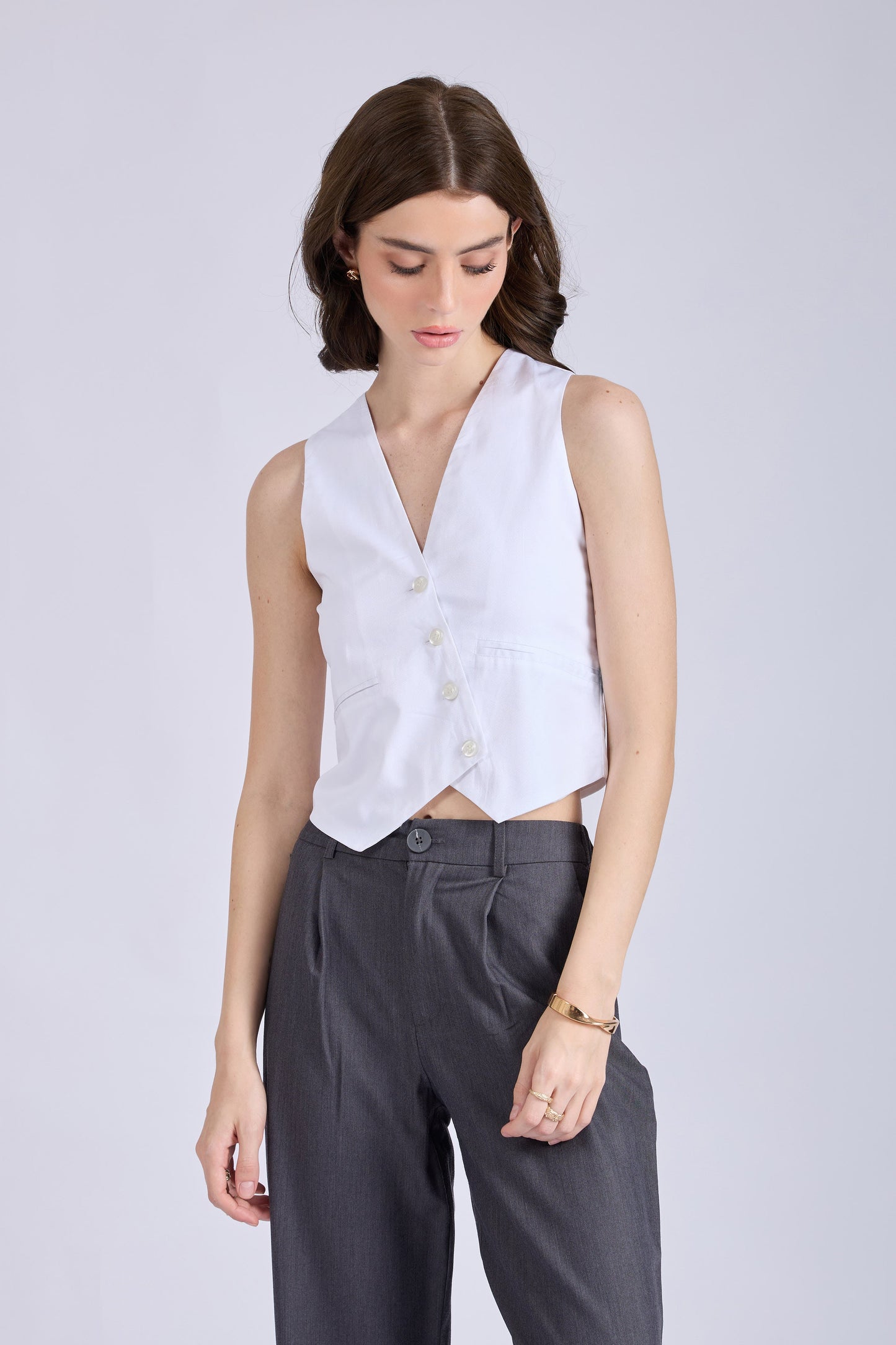 Dove Asymmetrical Waistcoat – CLAY