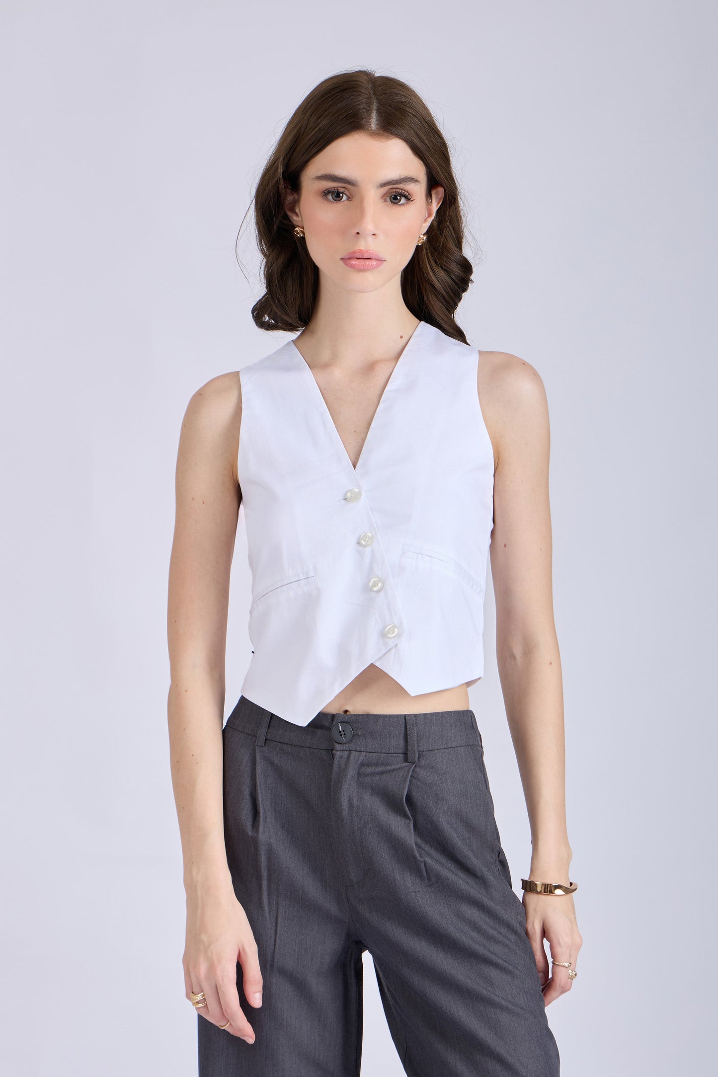Dove Asymmetrical Waistcoat – CLAY