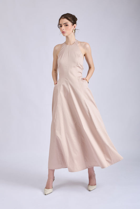 Sand Halter Neck Dress – LILY