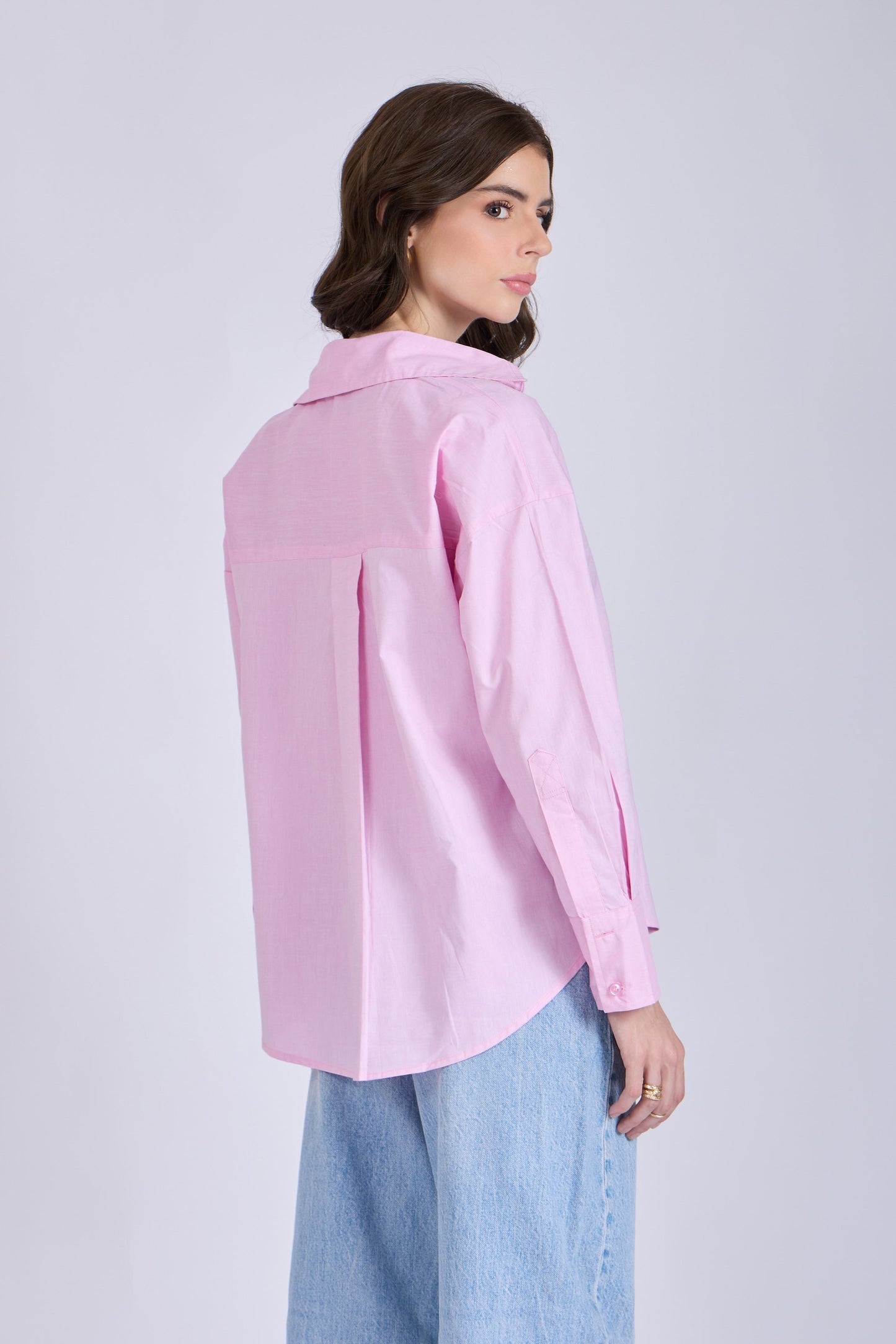 Flamingo Solid Oversized Shirt – BREEZE