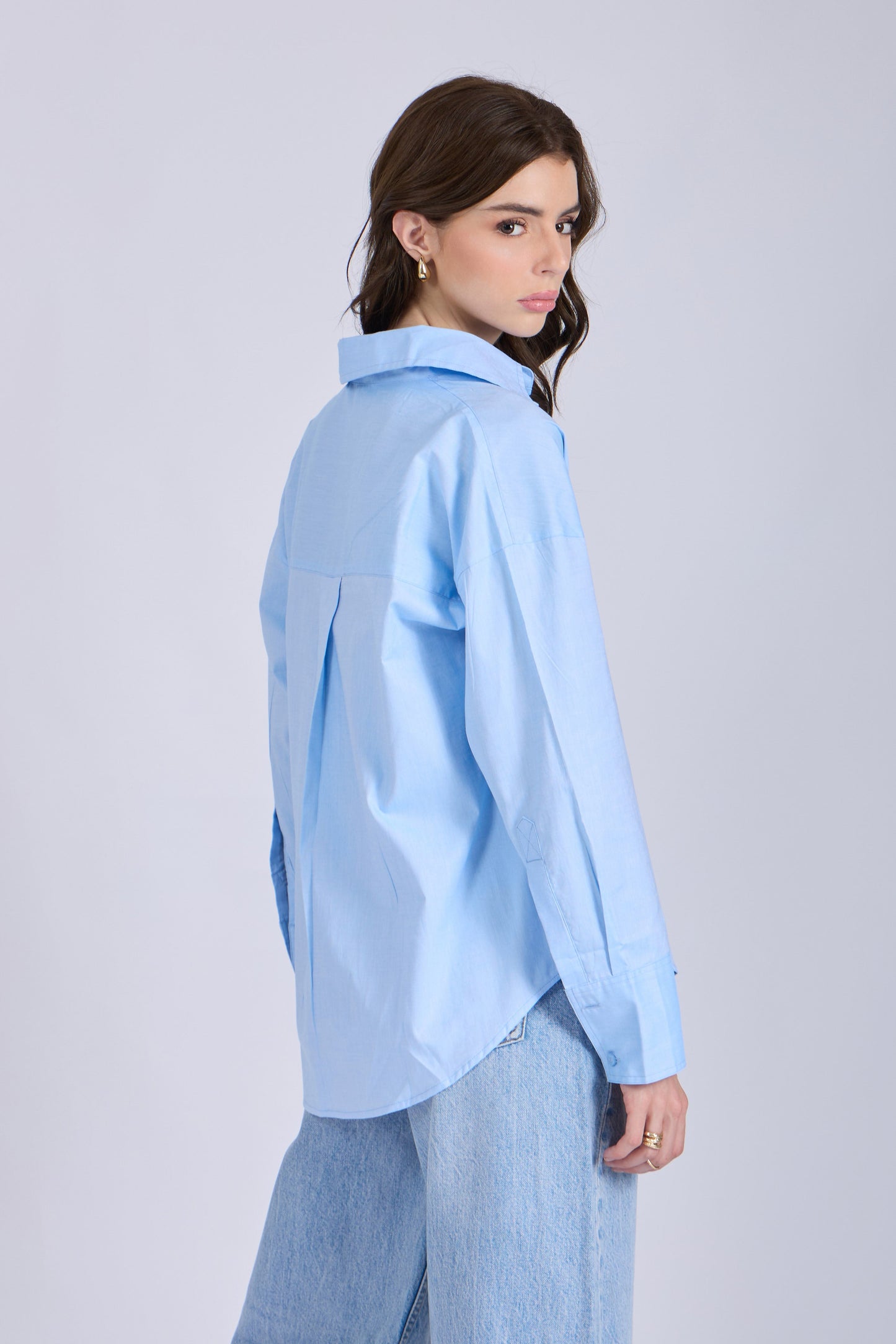 Sky Solid Oversized Shirt – BREEZE